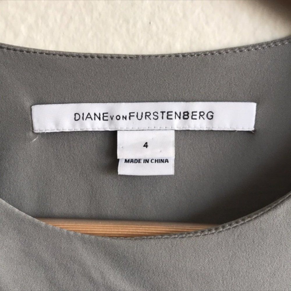 Diane von Furstenberg Diane Von Furstenberg Grey Dress Knee Length Size 4 Size S / US 4 / IT 40 - 3 Thumbnail
