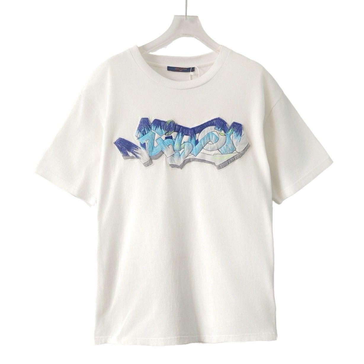 Louis Vuitton Louis Vuitton Graffiti Logo Short Sleeve T-Shirt K26WX Size US L / EU 52-54 / 3 - 1 Thumbnail