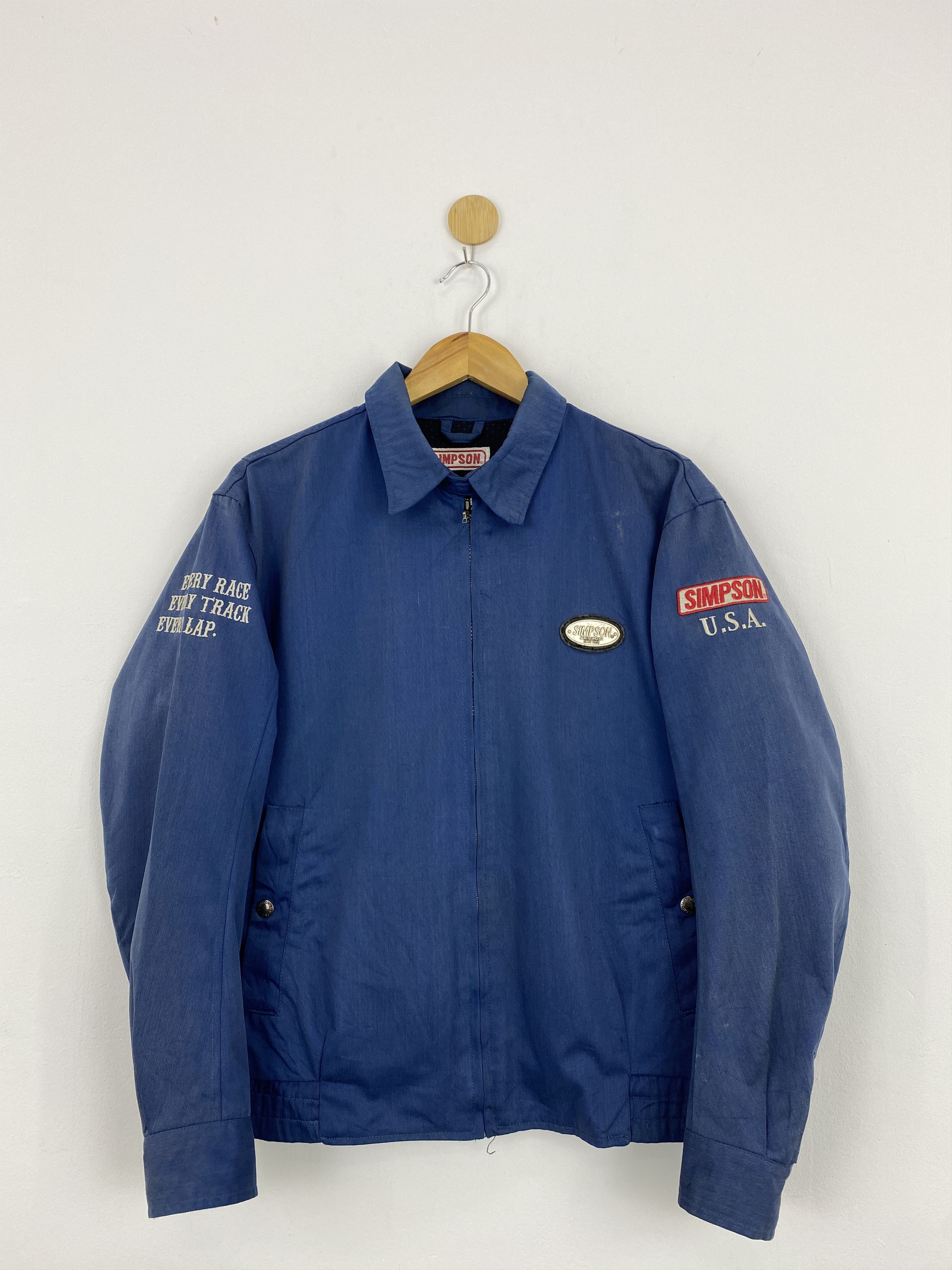 Vintage Vintage Simpson U.S.A Motorcycle Denim Jacket J1751 Size US L / EU 52-54 / 3 - 1 Thumbnail