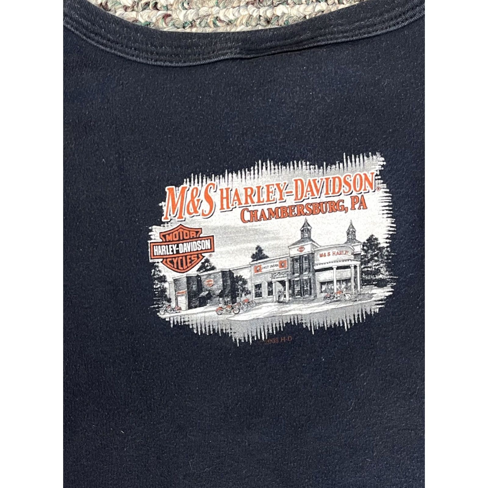Harley Davidson VINTAGE Harley Davidson Shirt Womans L Black Motorcycle Riding Pennsylvania Short Sleeve Size L / US 10 / IT 46 - 6 Thumbnail