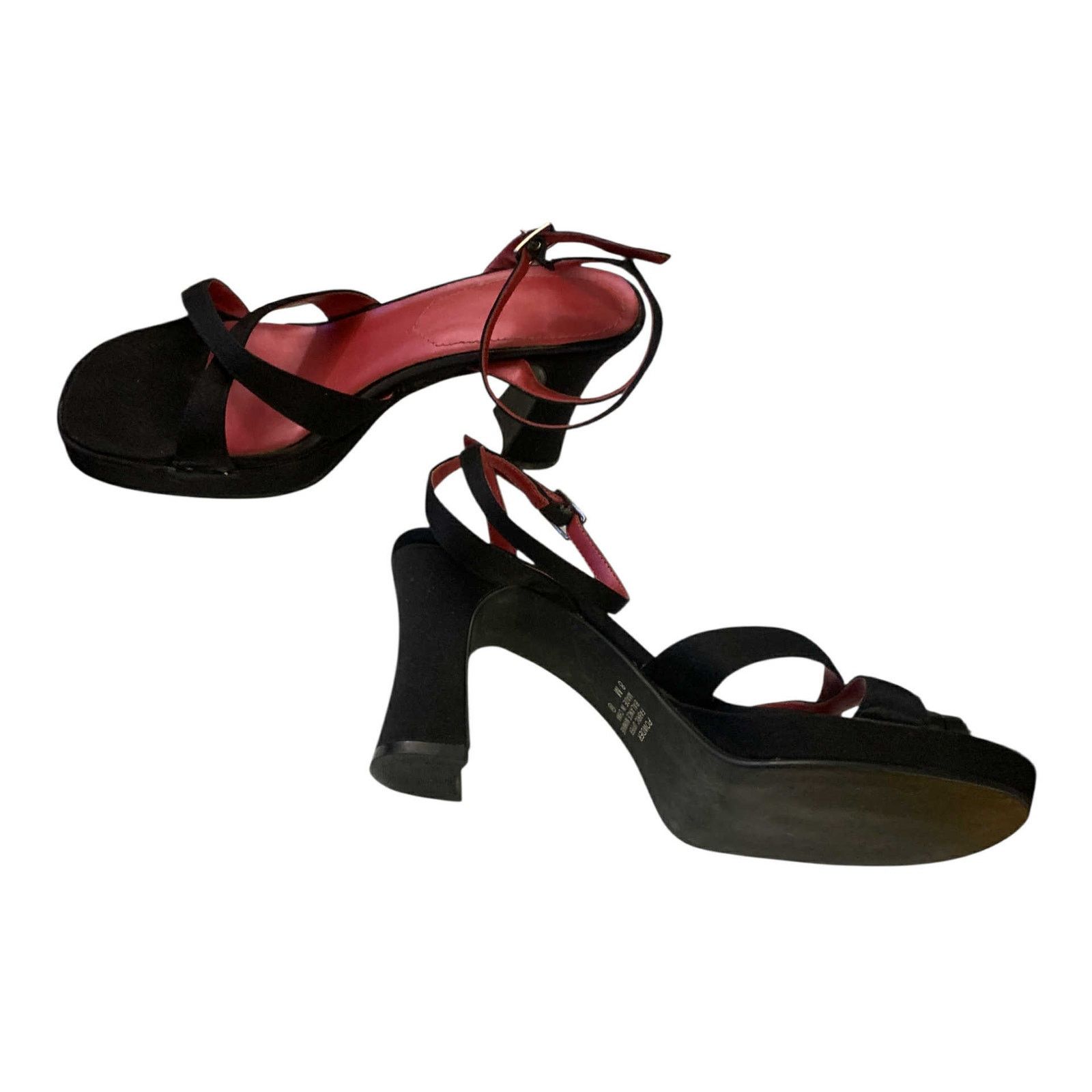 Other VINTAGE Y2K Sandal Chunk Heel Ankle Strap Open Toe Black Sz8 Size US 8 / IT 38 - 6 Thumbnail