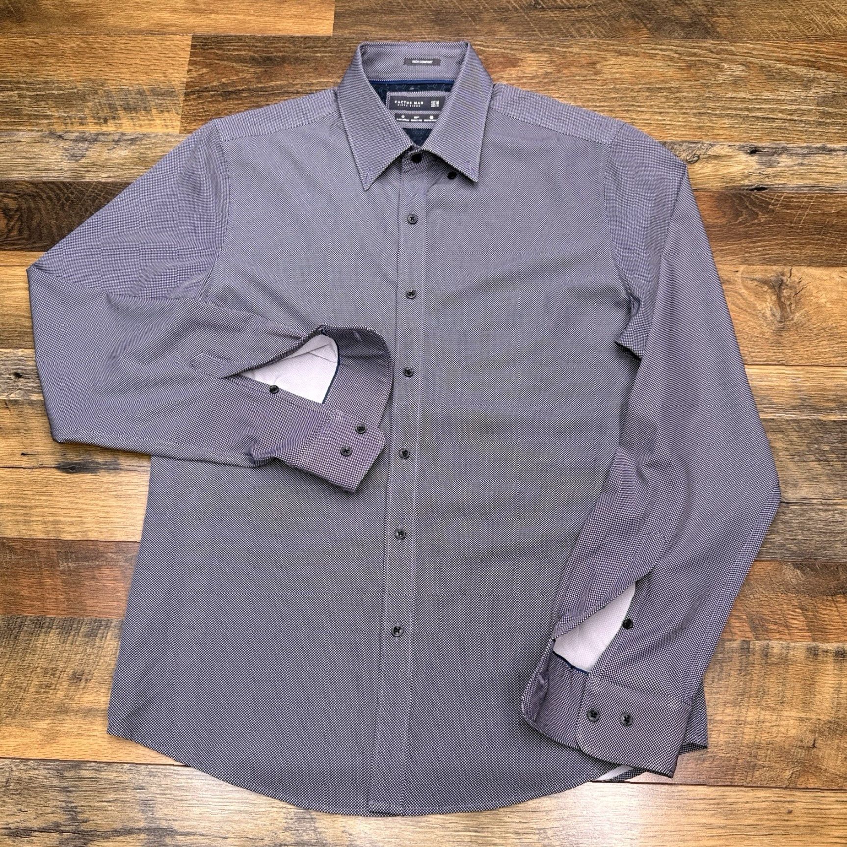 Vintage Ricky Singh Denim And Flower Tech Comfort Shirt Mens M Gray Button-Up Dot Long Sleeve Stretch Non-Iron Moisture Wicking Size US M / EU 48-50 / 2 - 2 Thumbnail