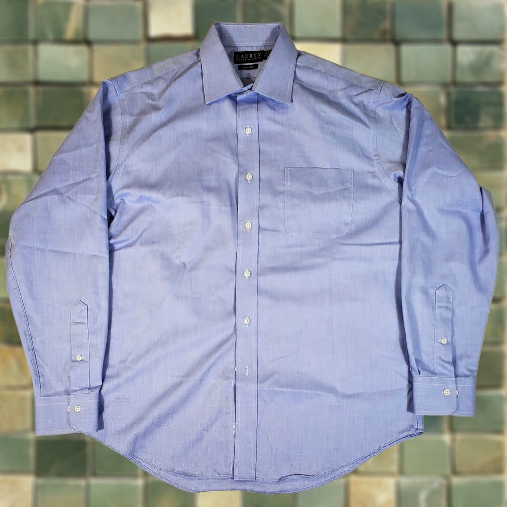 Ralph Lauren Lauren Ralph Lauren Blue Button-Down Long Sleeve Dress Shirt Mens 16.5 34/35 Blue Mens Size 46R - 1 Thumbnail