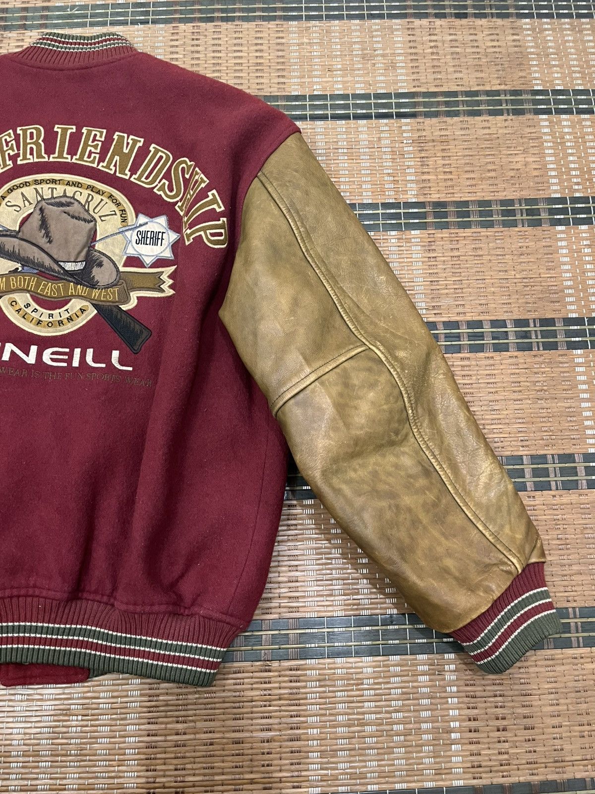 O'Neill Vintage 90s O’Neill With Friendship Suede Varsity Jacket Size US L / EU 52-54 / 3 - 12 Thumbnail