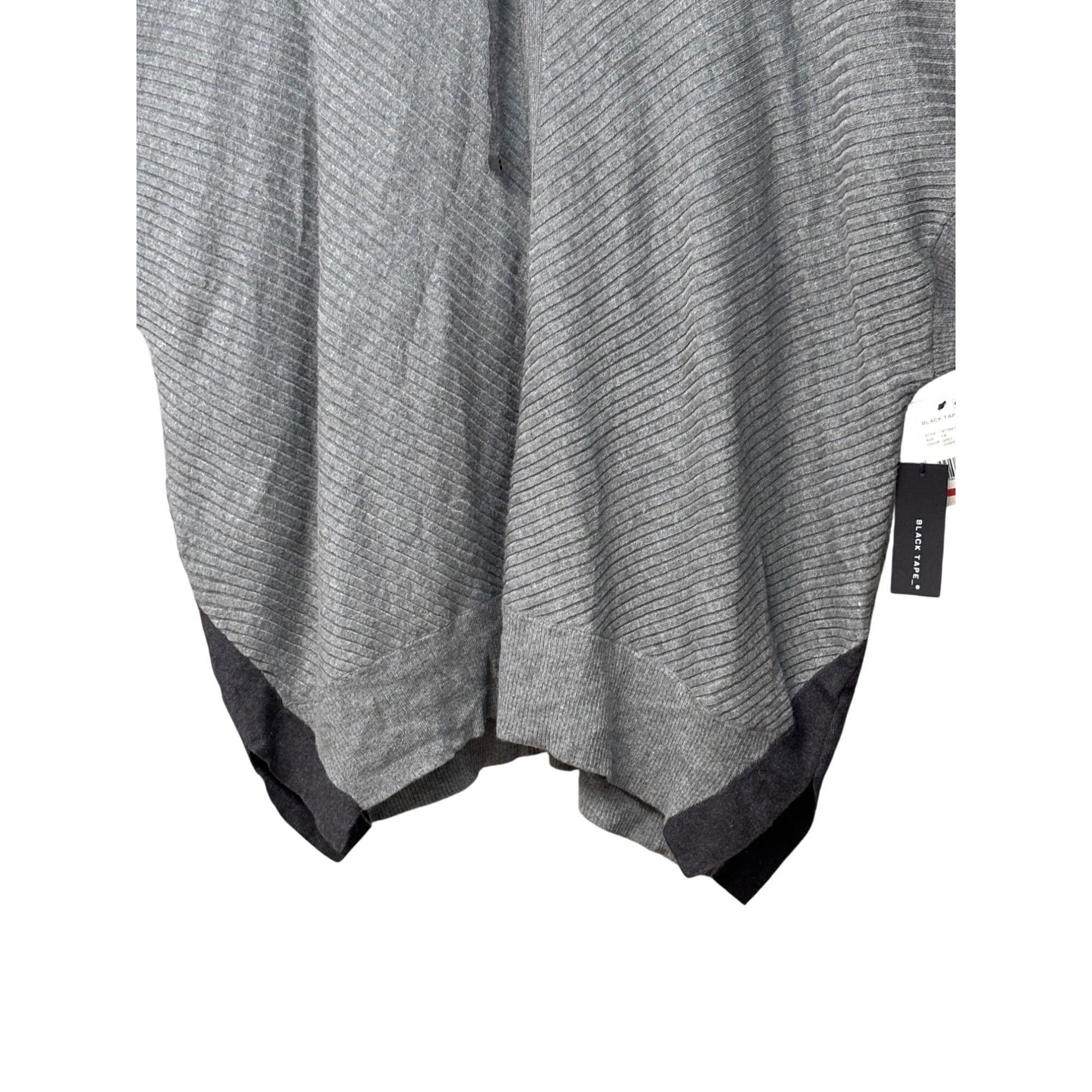 Other Black Tape Women's Plus Size Ribbed Hooded Sweater, Gray Cha Size ONE SIZE - 3 Thumbnail