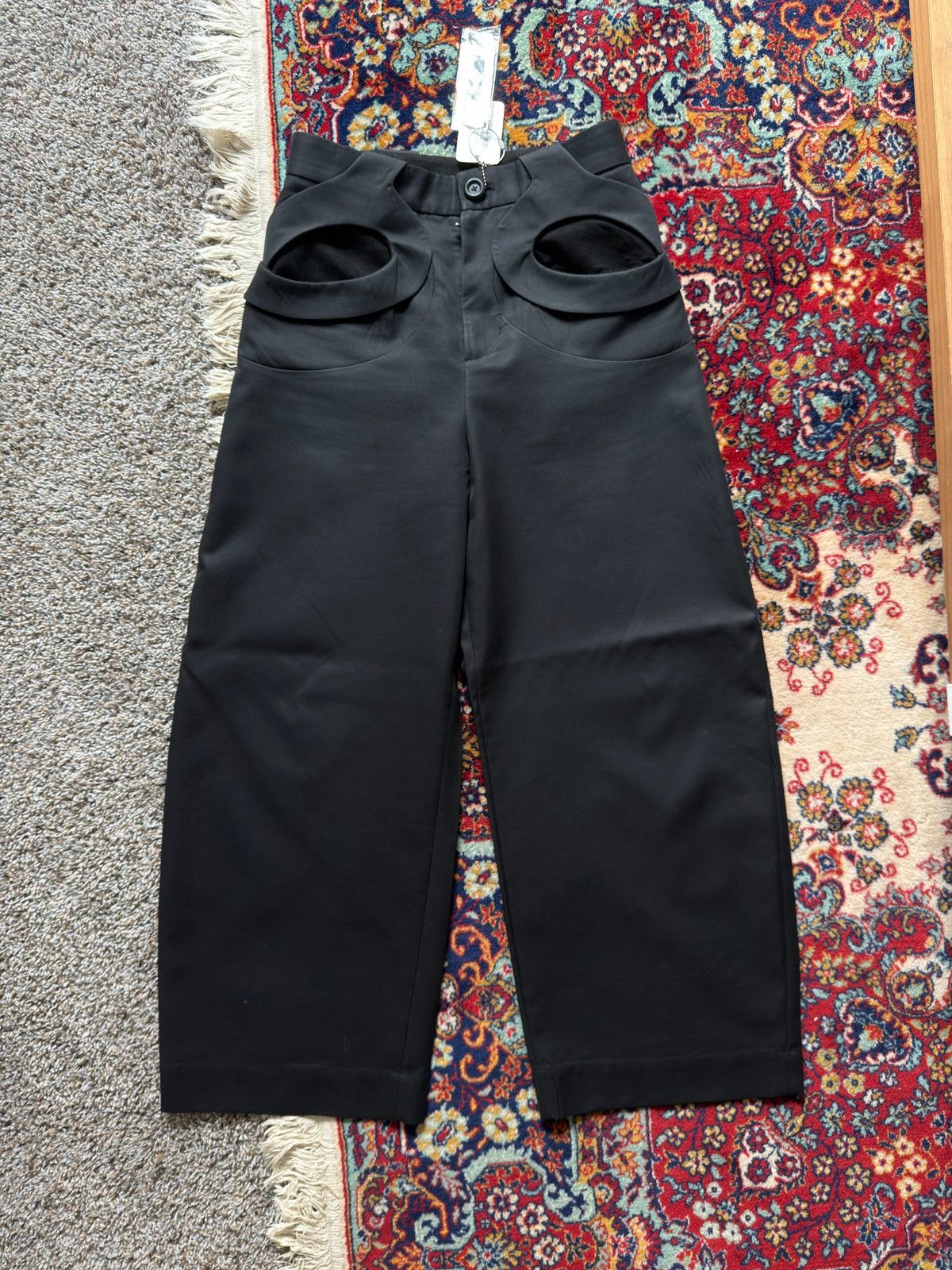 pet-tree-kor pet-tree-kor Black Sarracenia Wide Leg Trousers Size 48 Size US 32 / EU 48 - 1 Thumbnail