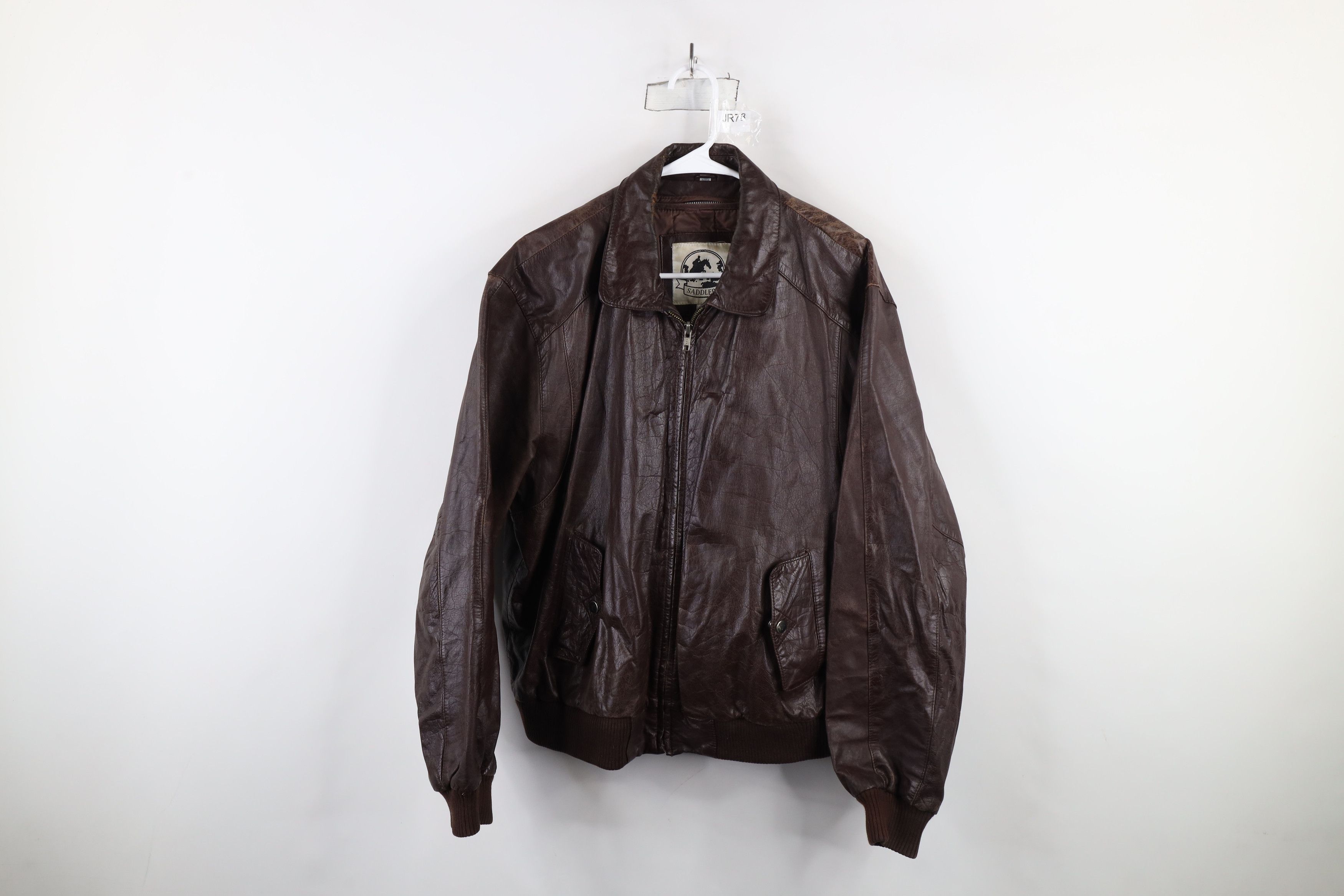 Vintage Vintage 80s 90s Streetwear Leather Bomber Jacket Oxblood Size US XXL / EU 58 / 5 - 1 Thumbnail