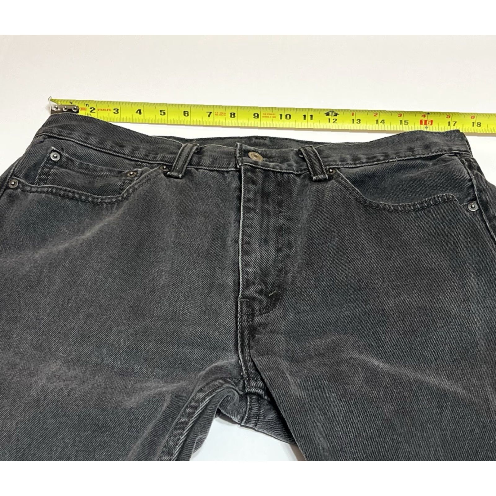 Levi's Levi's 505 Jeans Mens 34x32 Straight Black Wash Denim Regular Mid Rise Belt Loops 5-Pocket Logo Zipper Size US 34 / EU 50 - 3 Thumbnail
