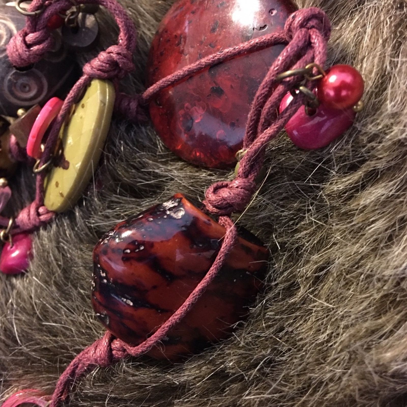 Vintage Vintage large ceramic & wood bead necklace Size ONE SIZE - 7 Thumbnail