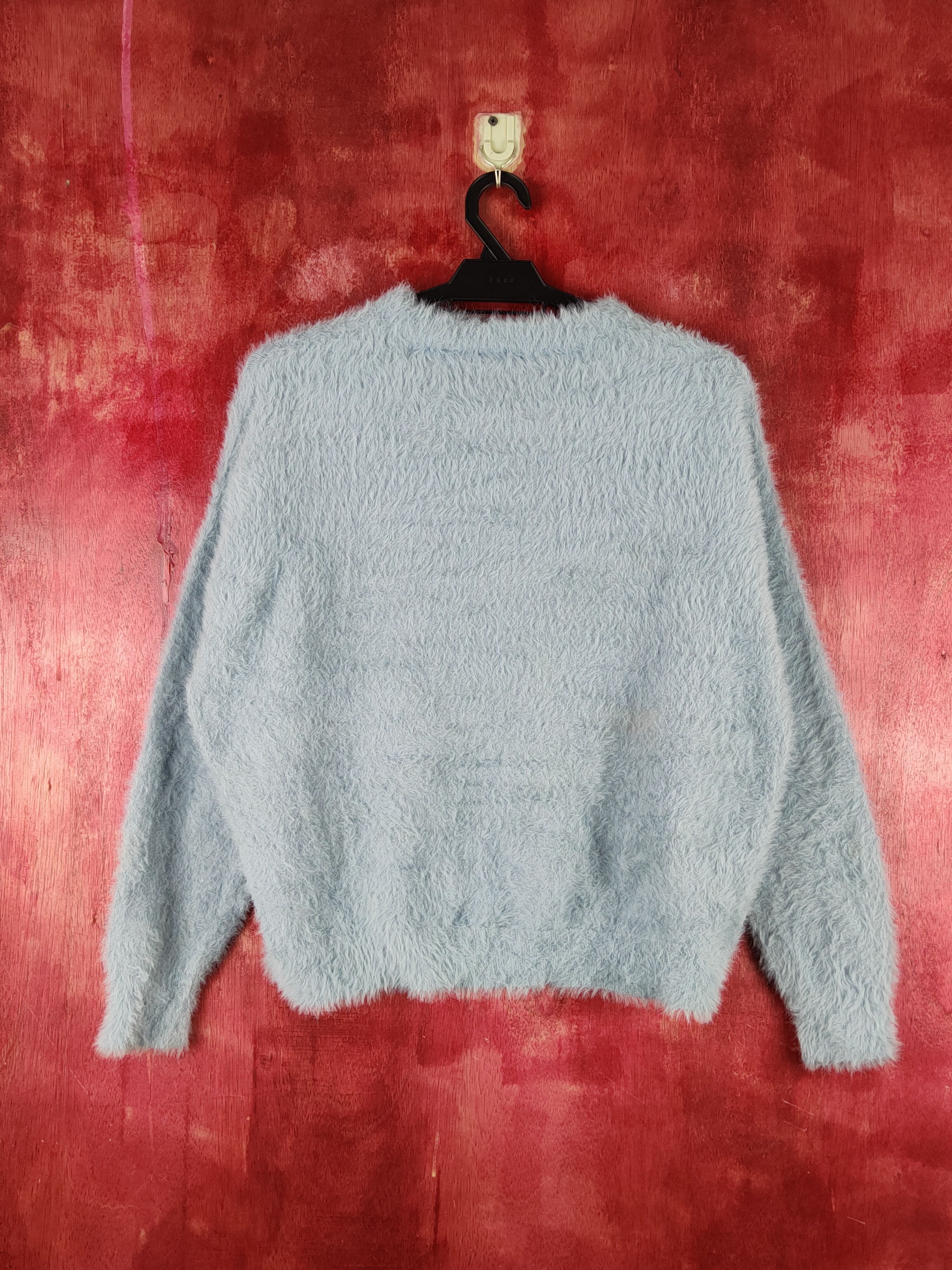Homespun Knitwear Esseme Blue Shag Shaggy Fur Mohair Knitwear #S1969 Size L / US 10 / IT 46 - 7 Thumbnail