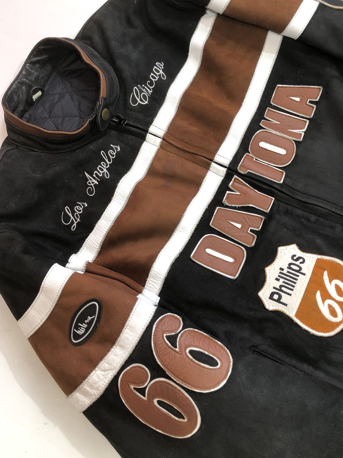 Ferrari × Harley Davidson × Honda Route 66 Daytona Leather Moto Motorcycle Racing Jacket Size US XL / EU 56 / 4 - 9 Thumbnail