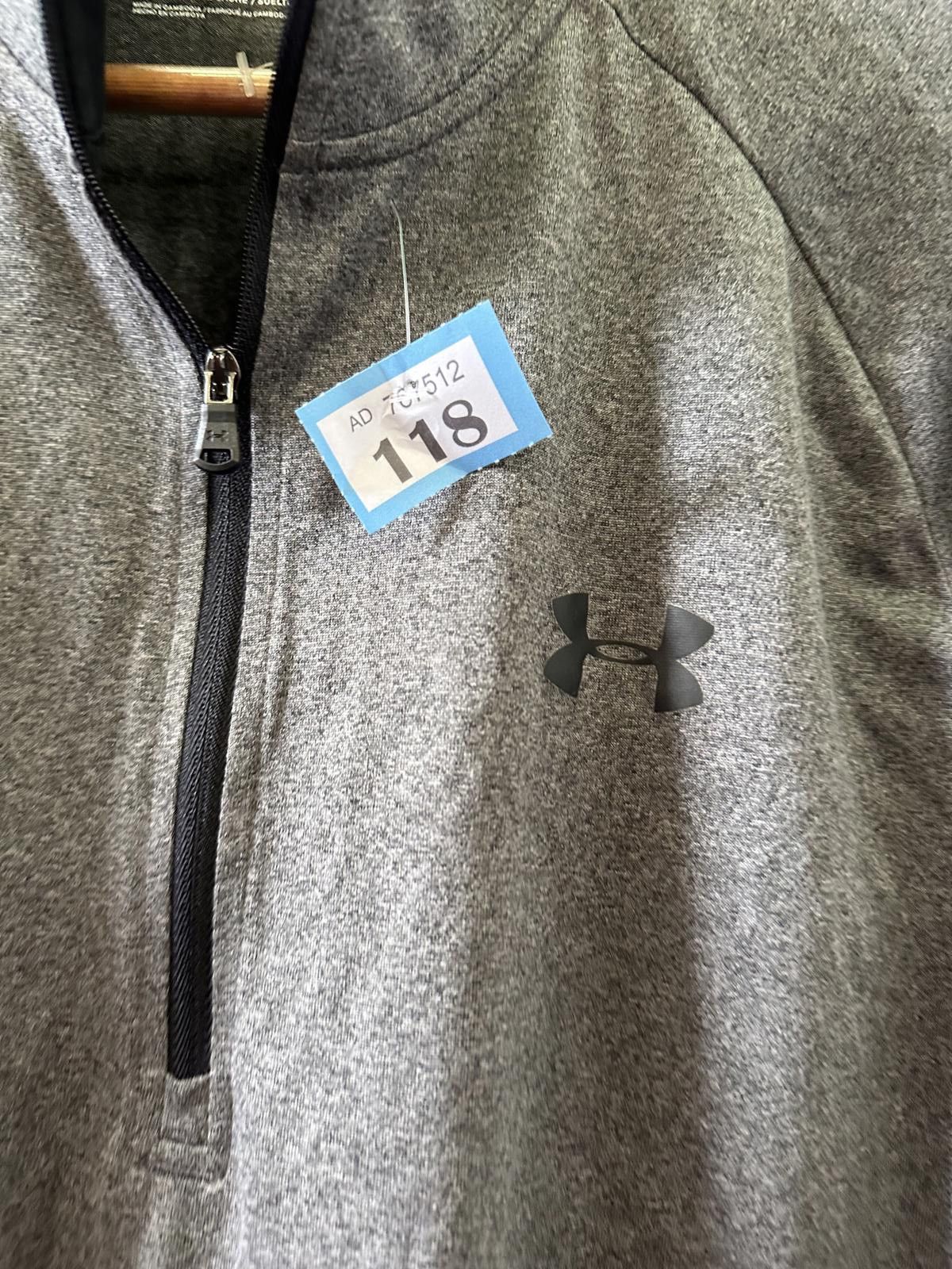 Under Armour Under Armour Men's Gray Long Sleeve Half-Zip Activewear Top Size US L / EU 52-54 / 3 - 2 Thumbnail