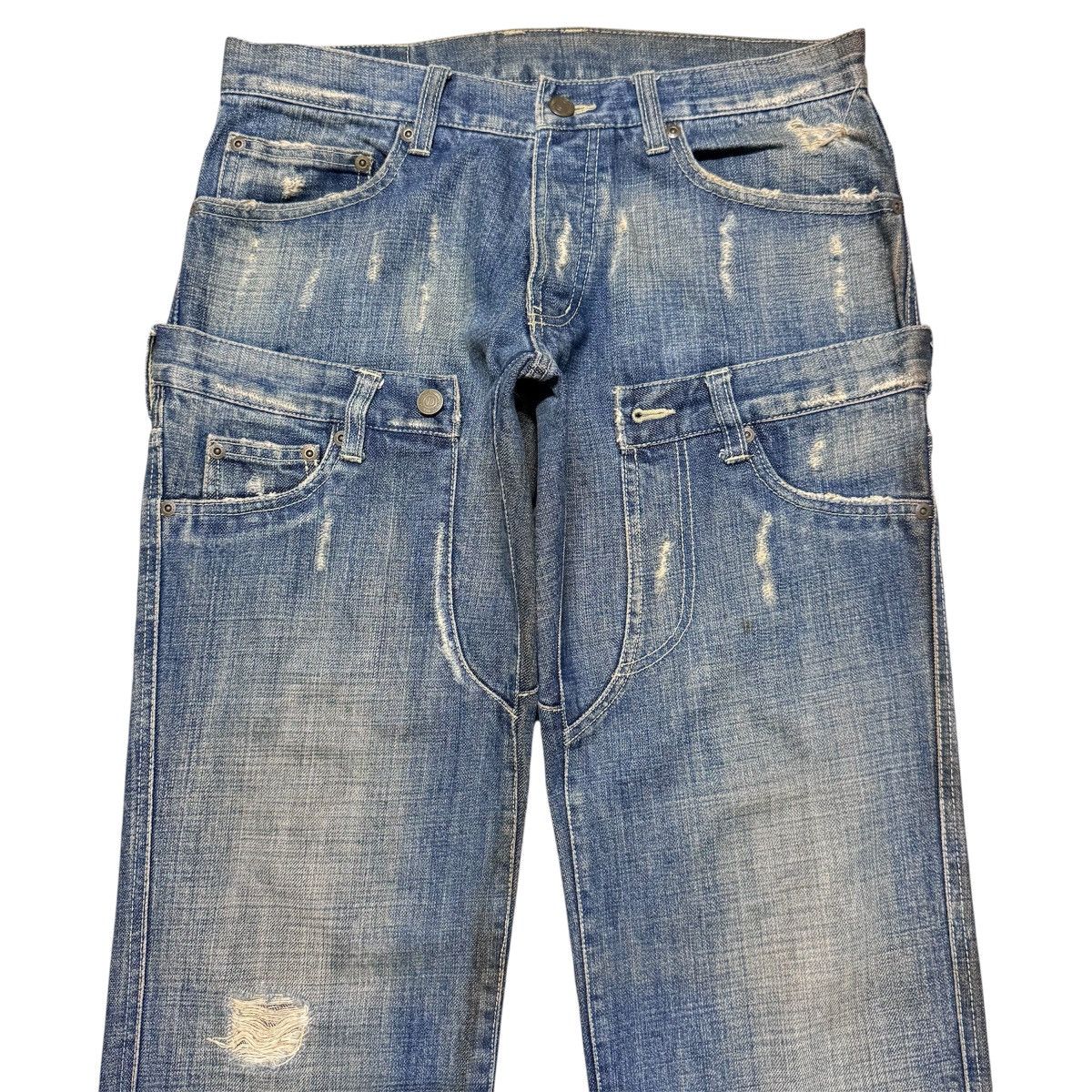 Nicole Club Monsieur Nicole Reconstructed Denim Jeans 20471120 Size US 31 - 3 Thumbnail