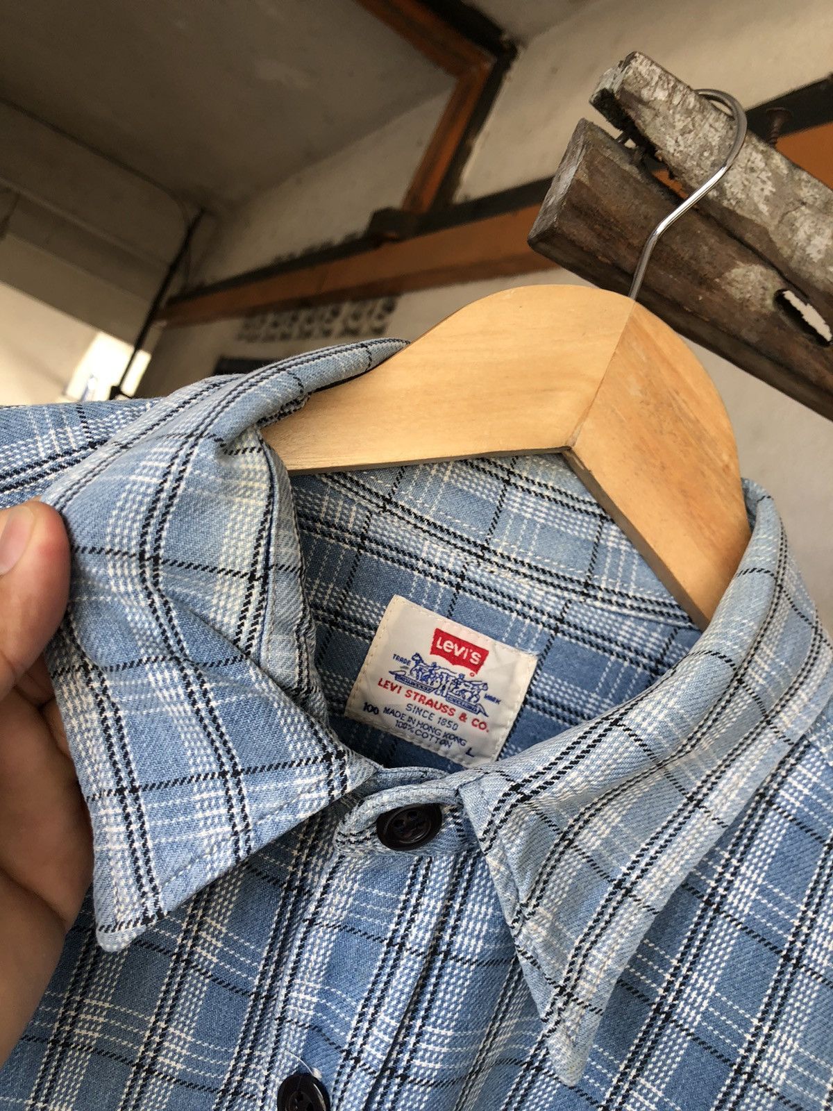 Levi's Vintage Levis Light Blue Flannel Size US L / EU 52-54 / 3 - 14 Thumbnail