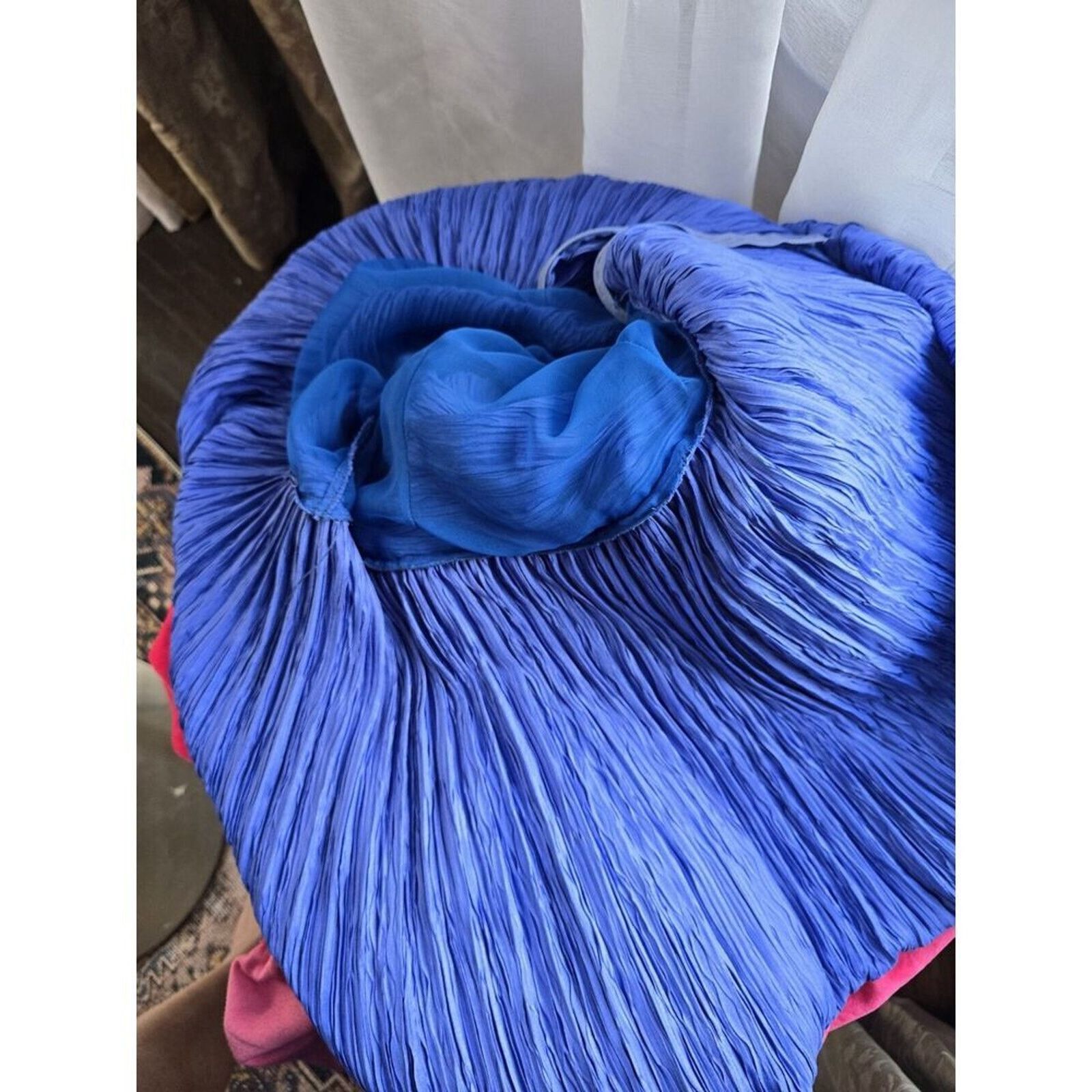 Mary McFadden Vintage Mary McFadden Blue Pleated Plisse dress gown S,M Size S / US 4 / IT 40 - 16 Thumbnail