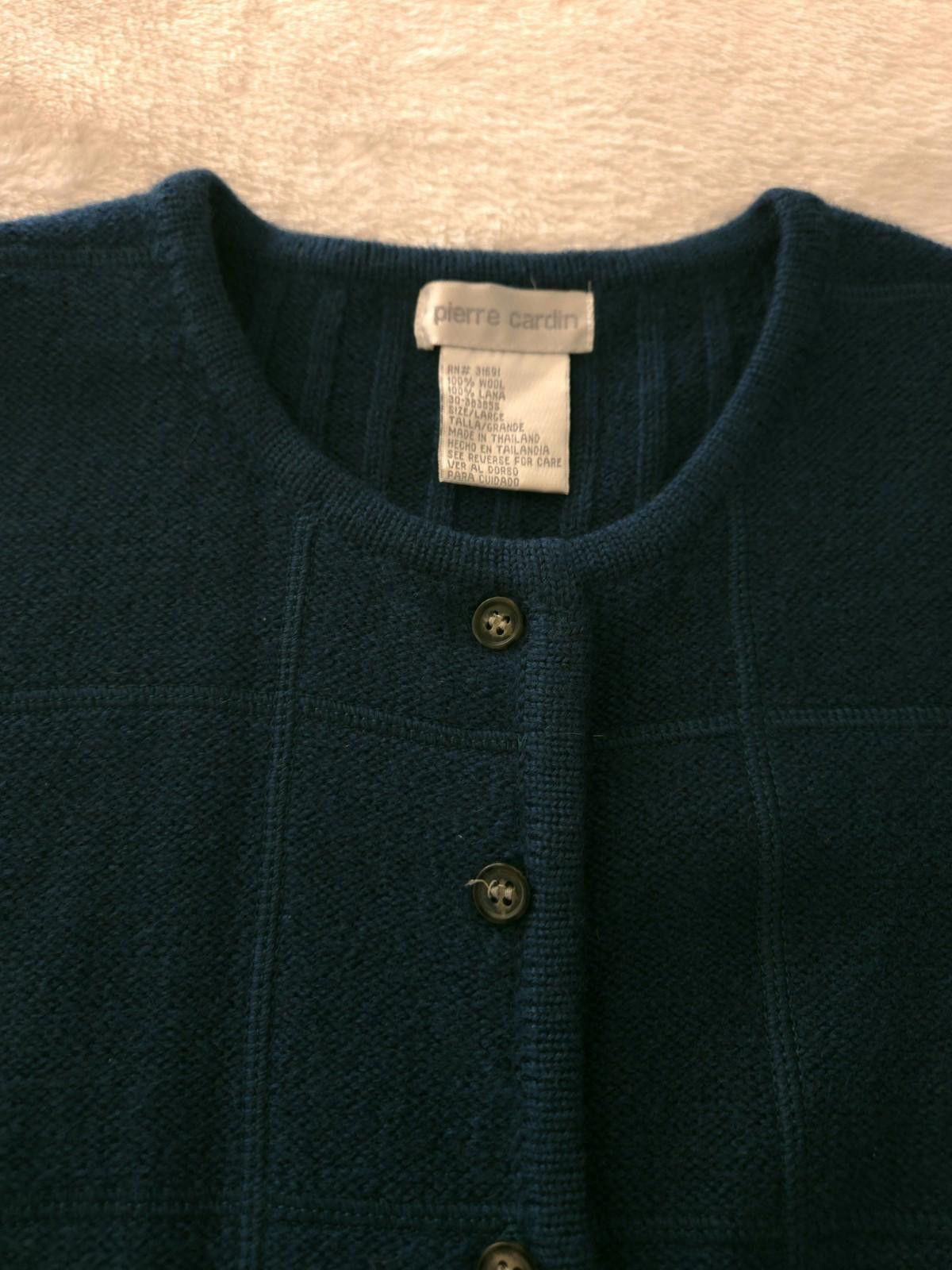 Pierre Cardin Pierre Cardin Vtg 100% Wool Sweater Vest Large Blue Preppy Size L / US 10 / IT 46 - 5 Thumbnail