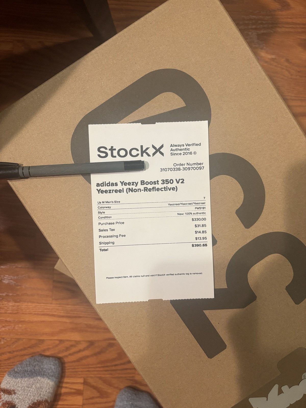 Yeezy Adidas Yeezy Boost 350 V2 Yeezreel (Non-Reflective) Size US 7 / IT 37 - 4 Thumbnail