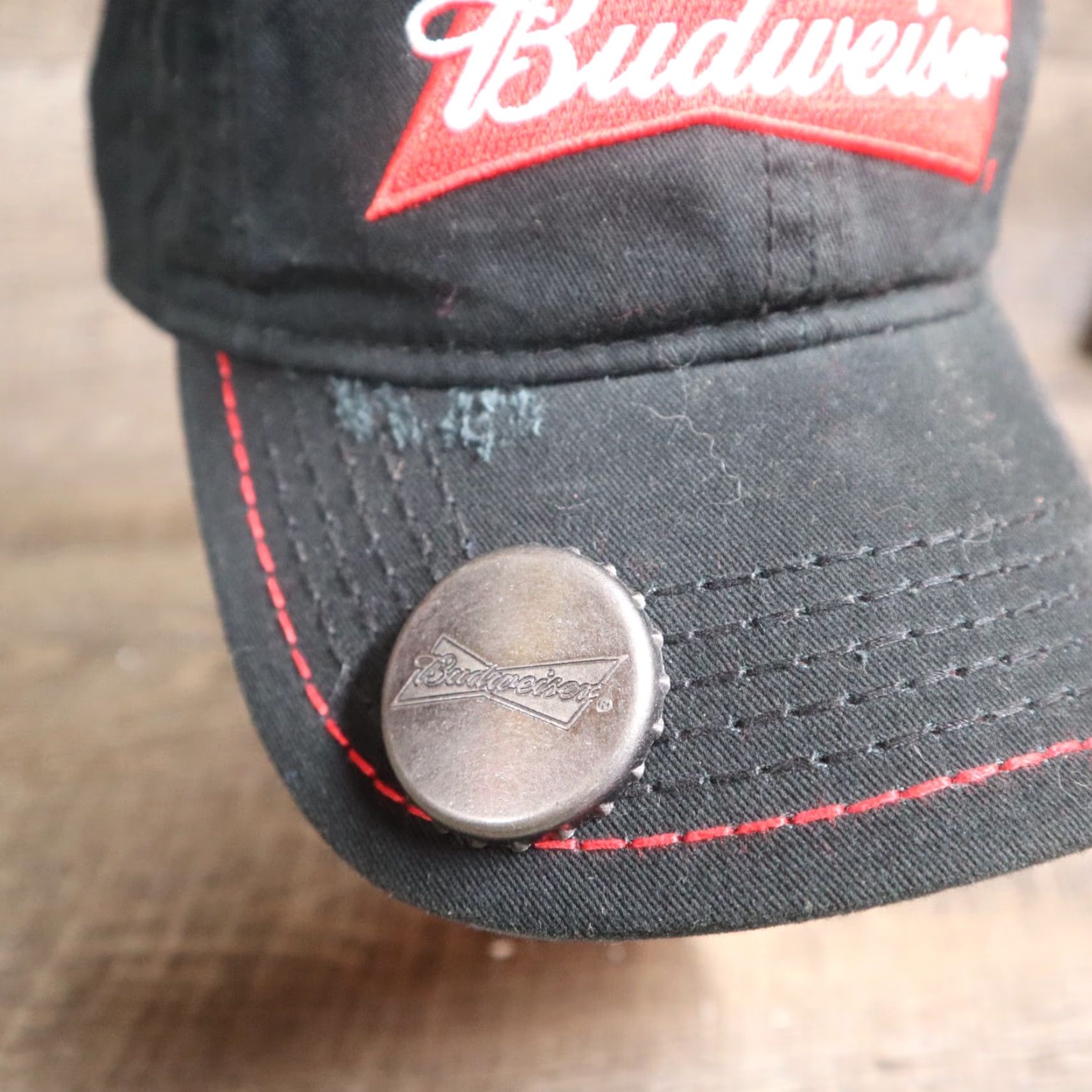 Budweiser Budweiser Baseball Cap Hat - Adjustable Cotton Knit Mens Black Beer Theme 90s? (If applicable) Size ONE SIZE - 2 Thumbnail