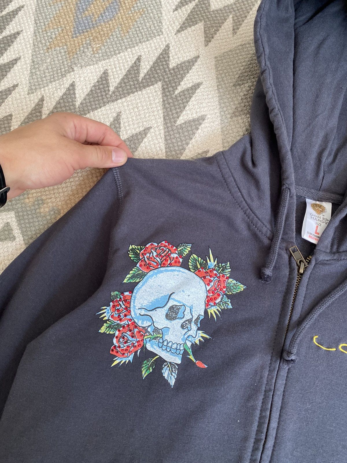 Ed Hardy Vtg Ed Hardy Womens Skull 2 Piece Suit Hoodie Pants Size L / US 10 / IT 46 - 5 Thumbnail