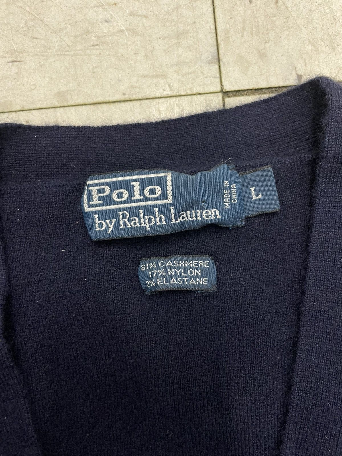 Polo Ralph Lauren Cashmere Blend Cardigan Sweat Jacket Patch Pockets Size US L / EU 52-54 / 3 - 3 Thumbnail