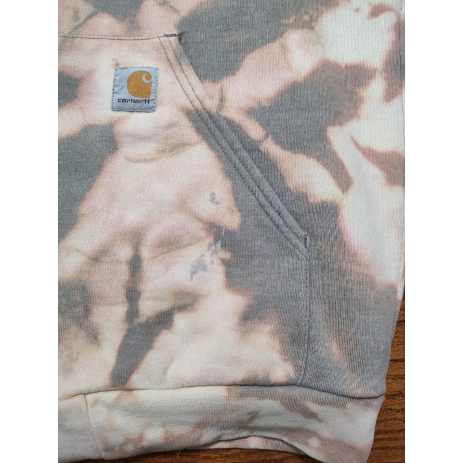 Carhartt VINTAGE Carhartt Hoodie Men LT Gray Lined Full Zip Sweatshirt Acid Wash 90s College Outdoor Logo Big & Tall Size US L / EU 52-54 / 3 - 7 Thumbnail
