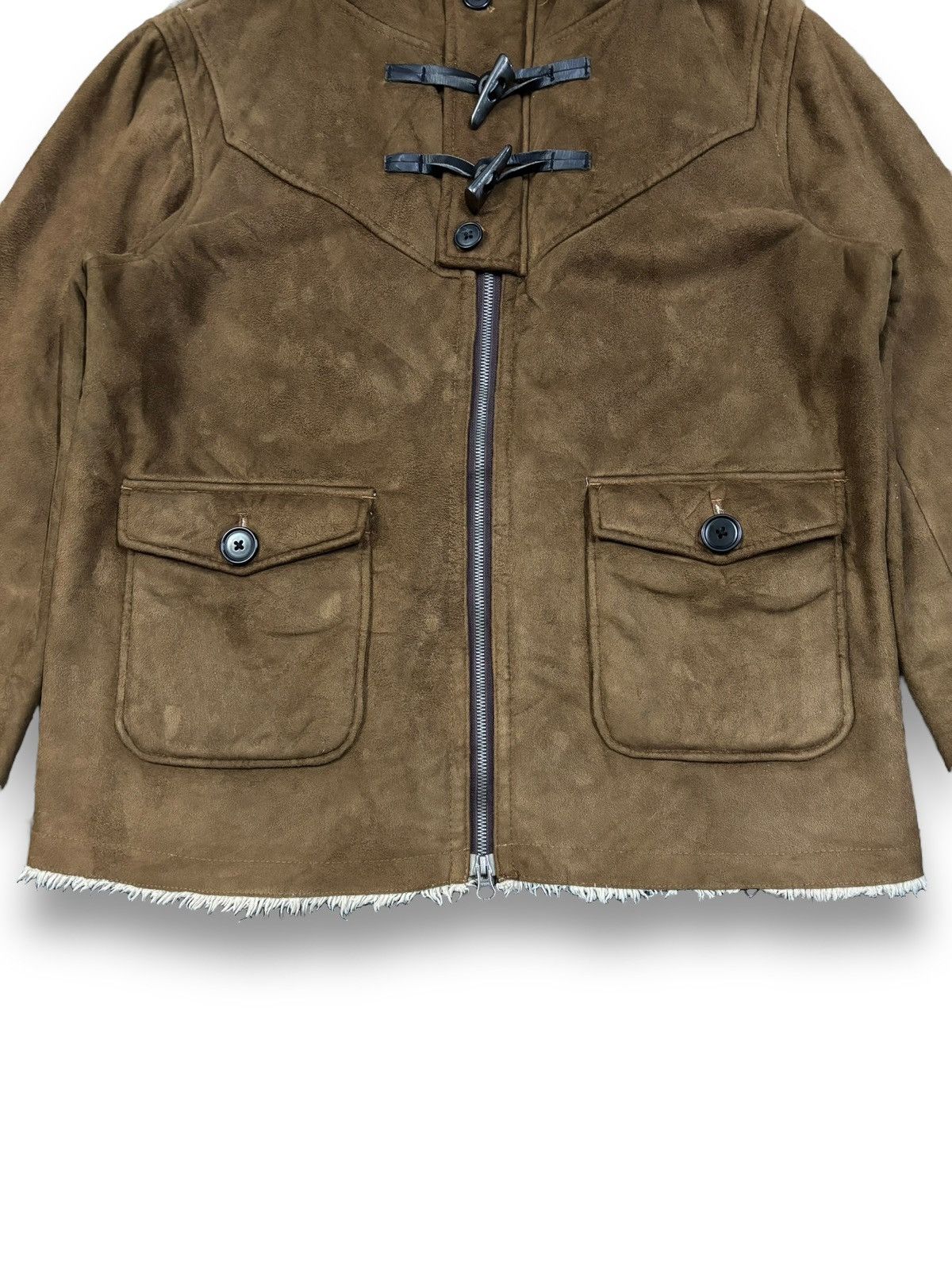 If Six Was Nine Semantic Design Faux Suede Raccoon Fur Hooded Punk Jacket Size US M / EU 48-50 / 2 - 8 Thumbnail