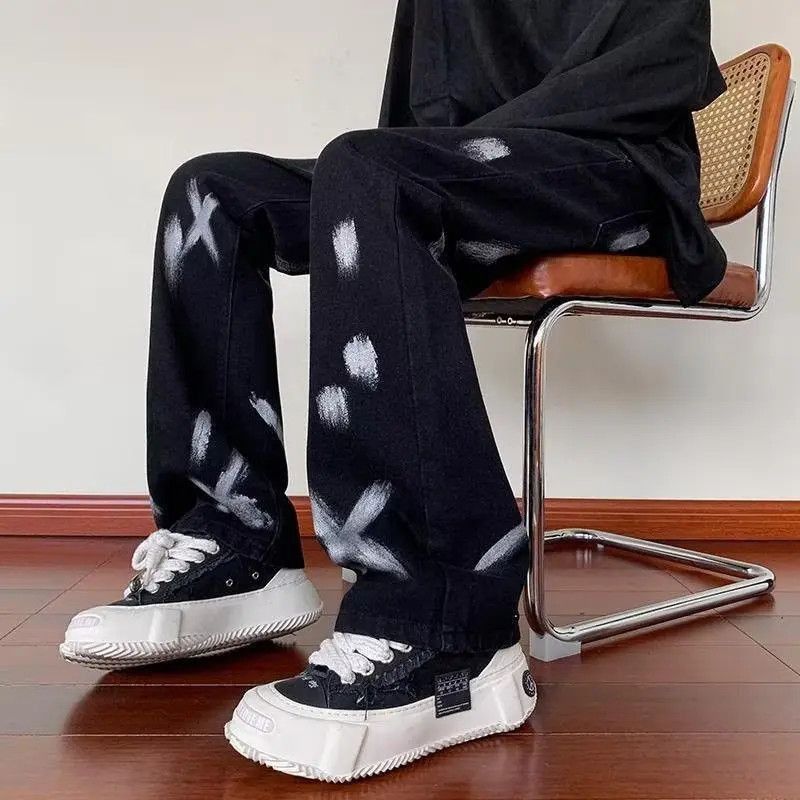 Japanese Brand High street splashed ink micro flared jeans Size US 32 / EU 48 - 5 Thumbnail