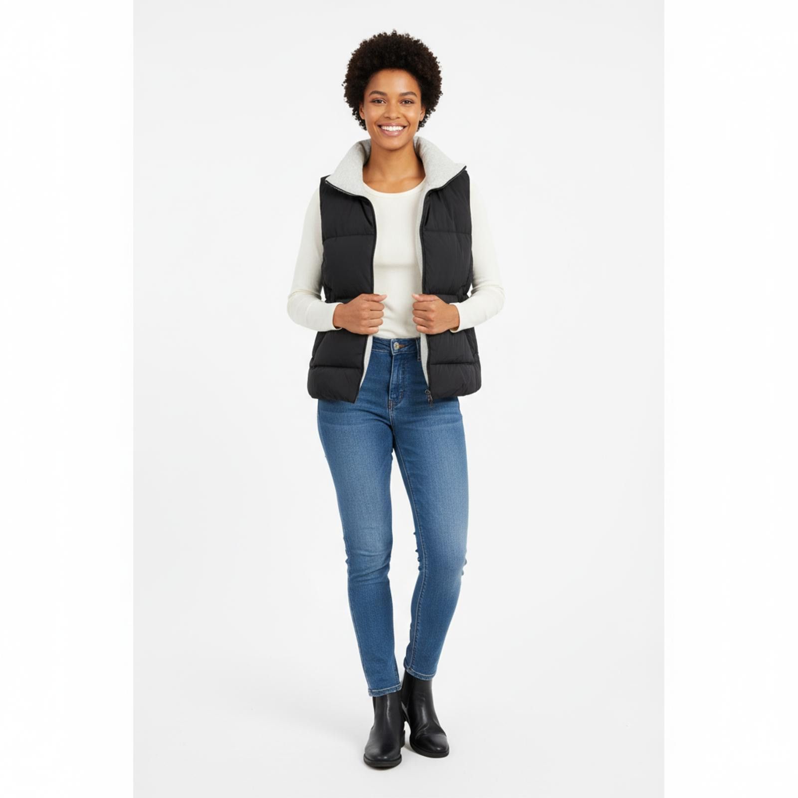 Unknown London Cozy Black Puffer Vest with Soft Inner Lining Size ONE SIZE - 6 Thumbnail