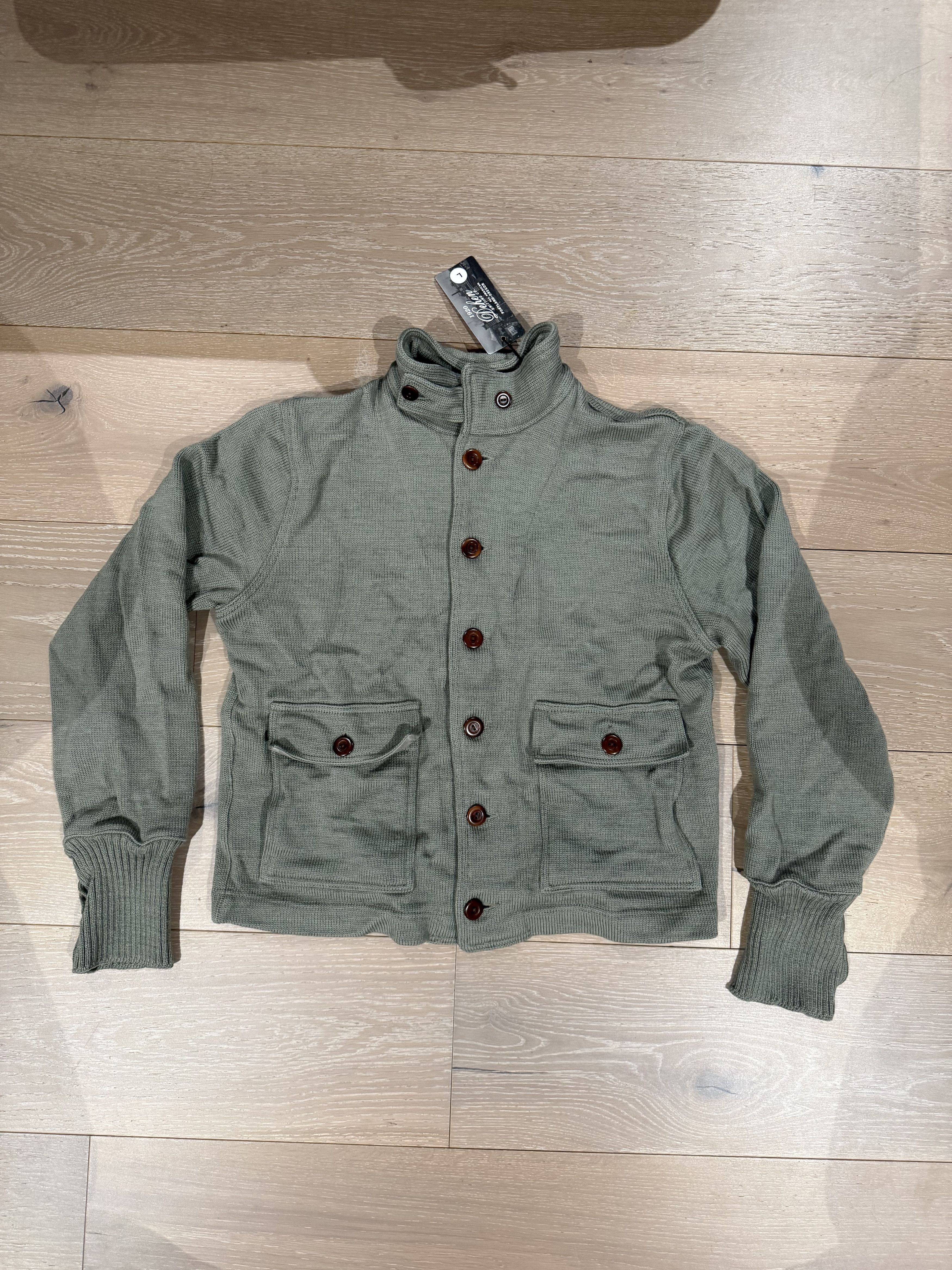 Dehen 1920 💚 Dehen 1920 Submariner Sweater Coat Sage Large NEW Size US L / EU 52-54 / 3 - 8 Thumbnail