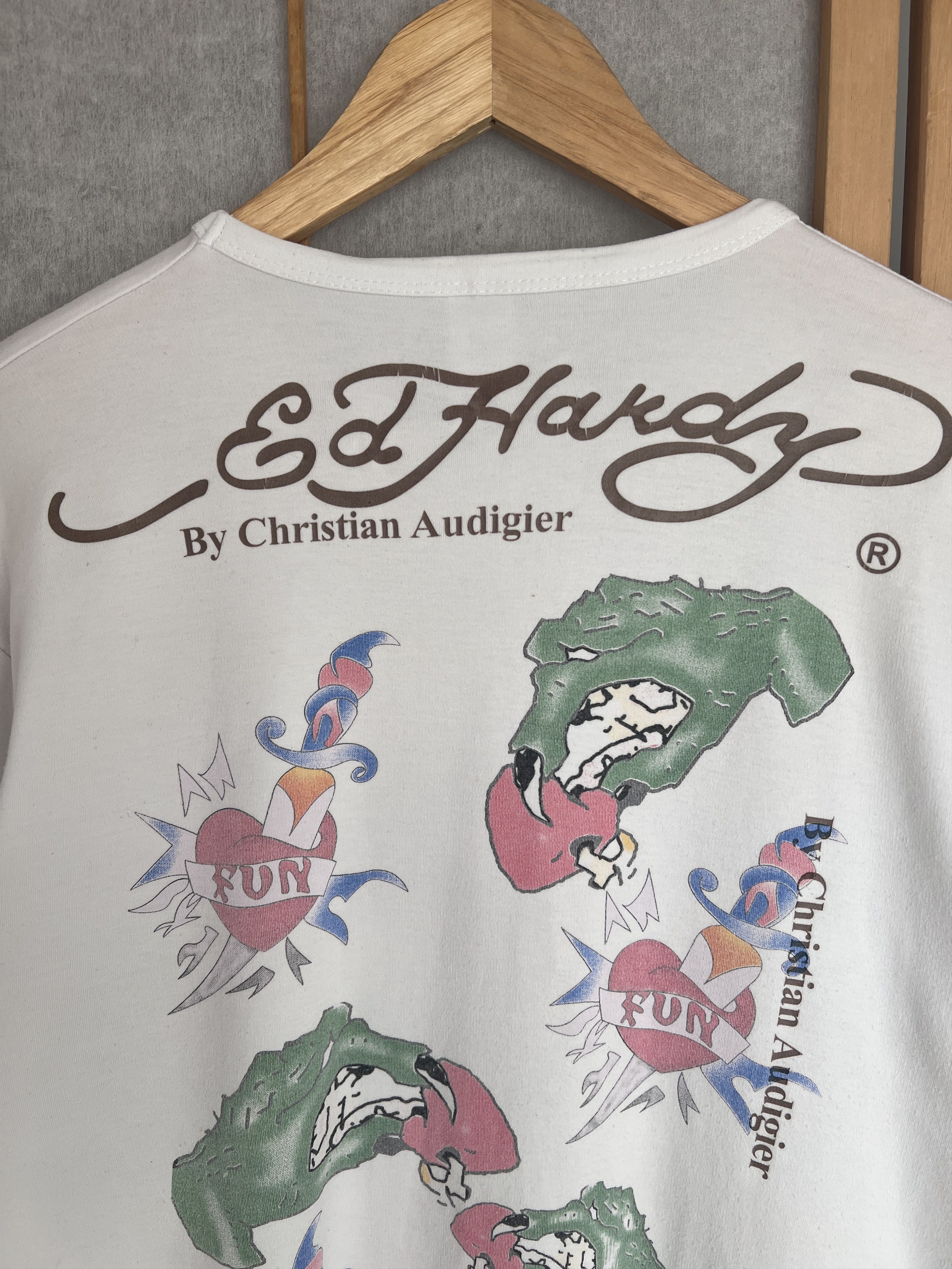 Ed Hardy Crazy Ed Hardy Superstar Rhinestones vintage printed t shirt Size US XL / EU 56 / 4 - 4 Thumbnail