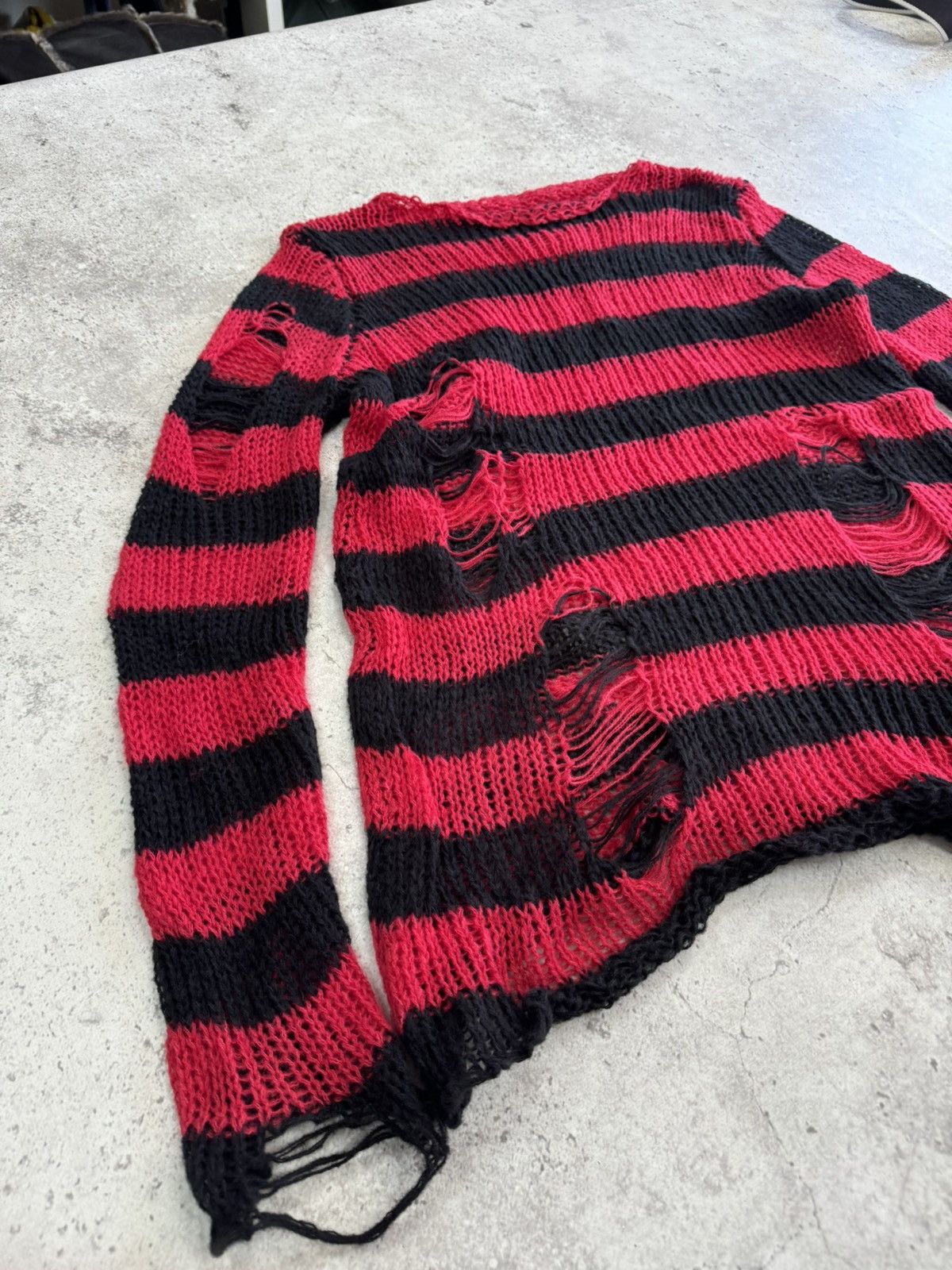 Hysteric Glamour × Japanese Brand × Junya Watanabe Japanese Mesh Junya Watanabe Style Knit Sweater Archive Size US L / EU 52-54 / 3 - 7 Thumbnail