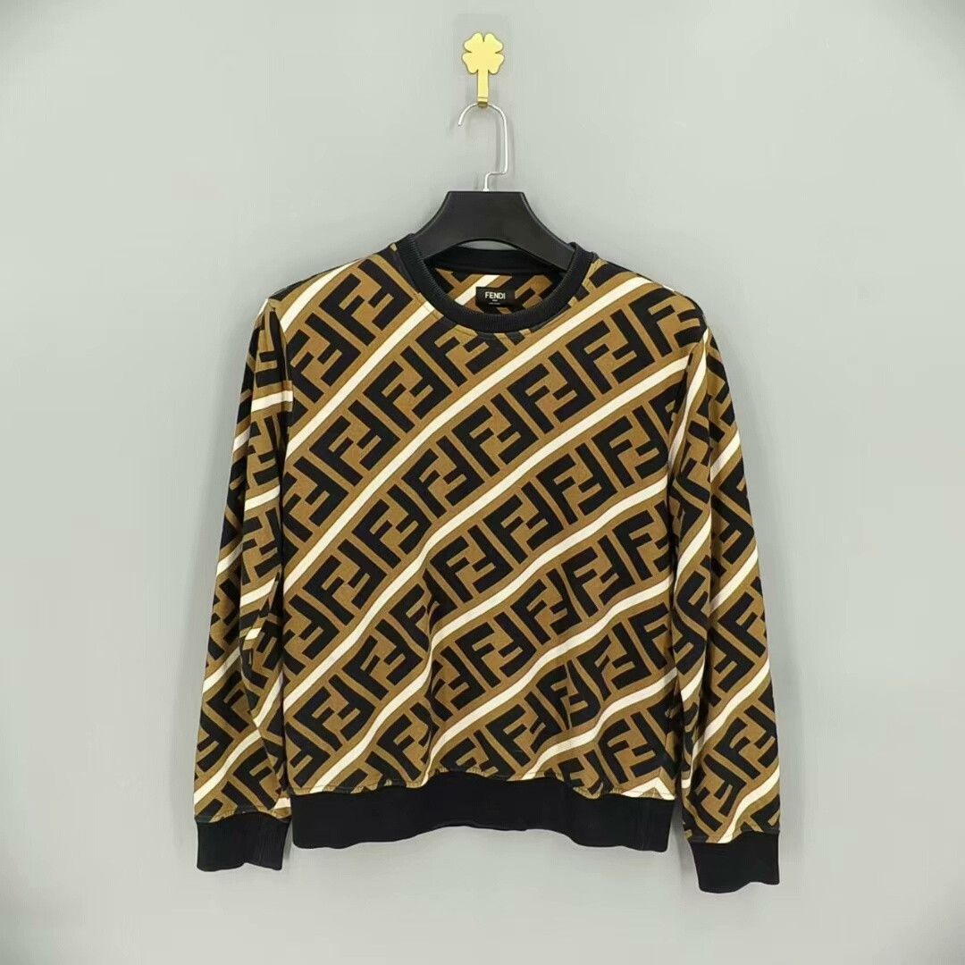 Fendi Fendi Brown Graphic Long Sleeve Sweatshirt Size US M / EU 48-50 / 2 - 1 Thumbnail