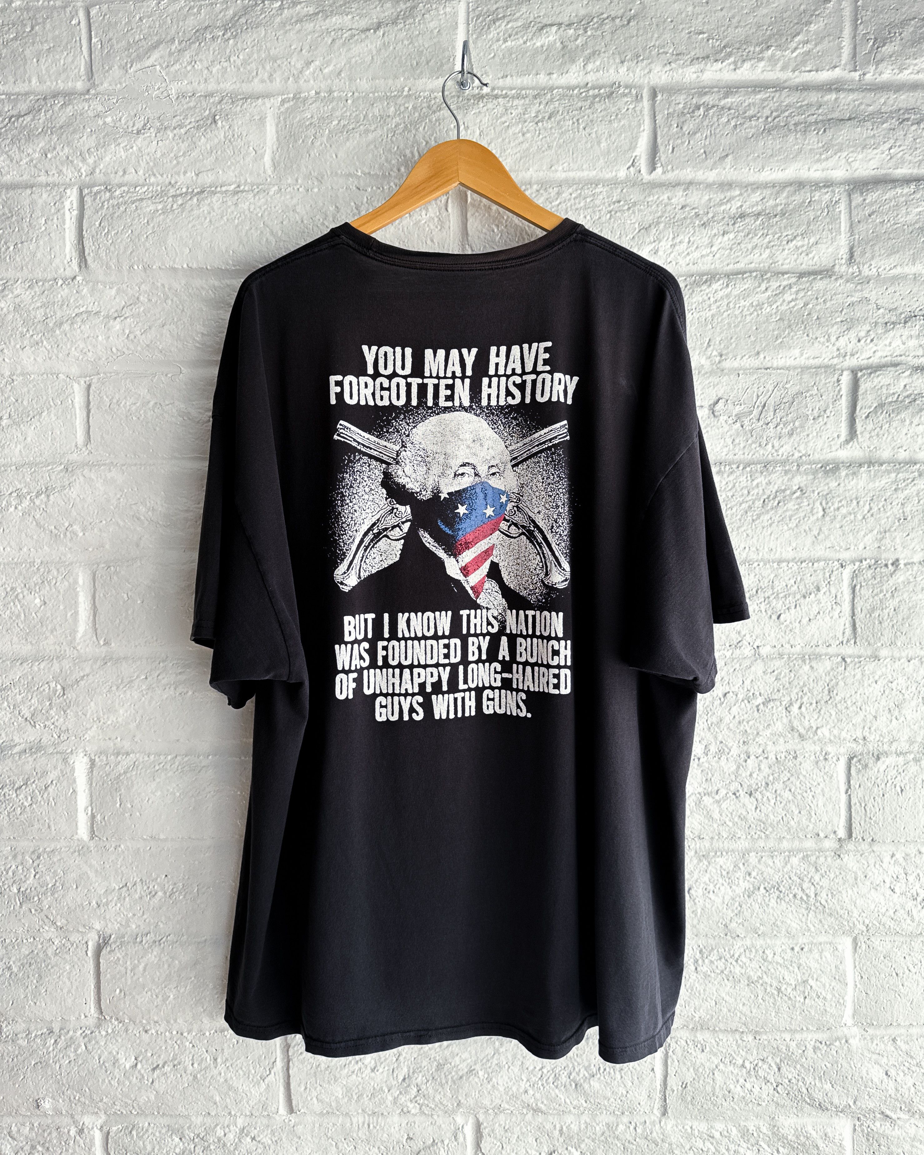 Vintage Vintage 2000s George Washington T Shirt Black 2XL Y2K Size US XXL / EU 58 / 5 - 1 Thumbnail