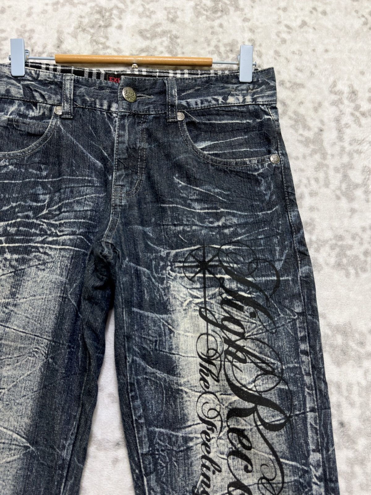 Hysteric Glamour Vintage Exit Lightning Wash Straight Y2K Poem Denim Jeans Size US 29 - 5 Thumbnail