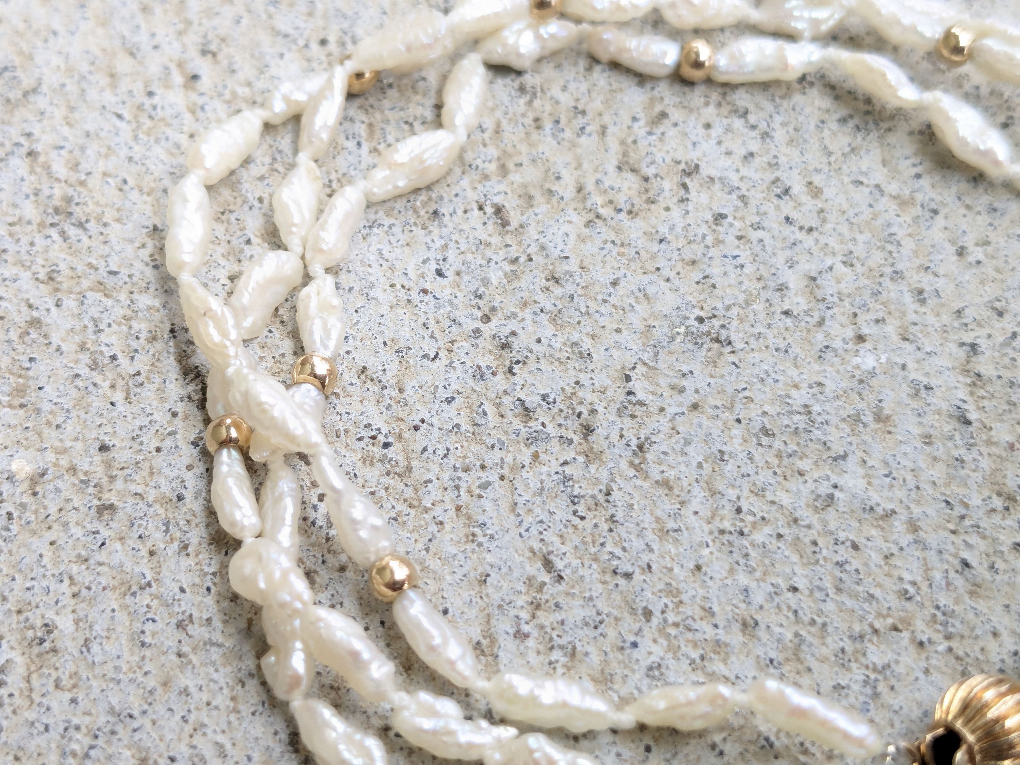 Jewelry × Vintage Gold Baroque Pearl Bracelet 14k 7.75" Size ONE SIZE - 8 Thumbnail