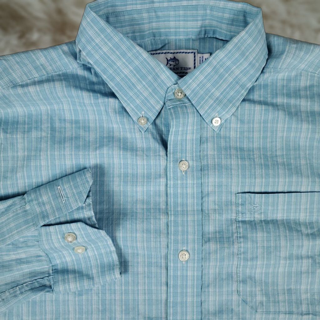 Southern Tide Southern Tide Blue Plaid Button-Up Shirt Mens Medium Long Sleeve Casual Classic Size US M / EU 48-50 / 2 - 1 Thumbnail