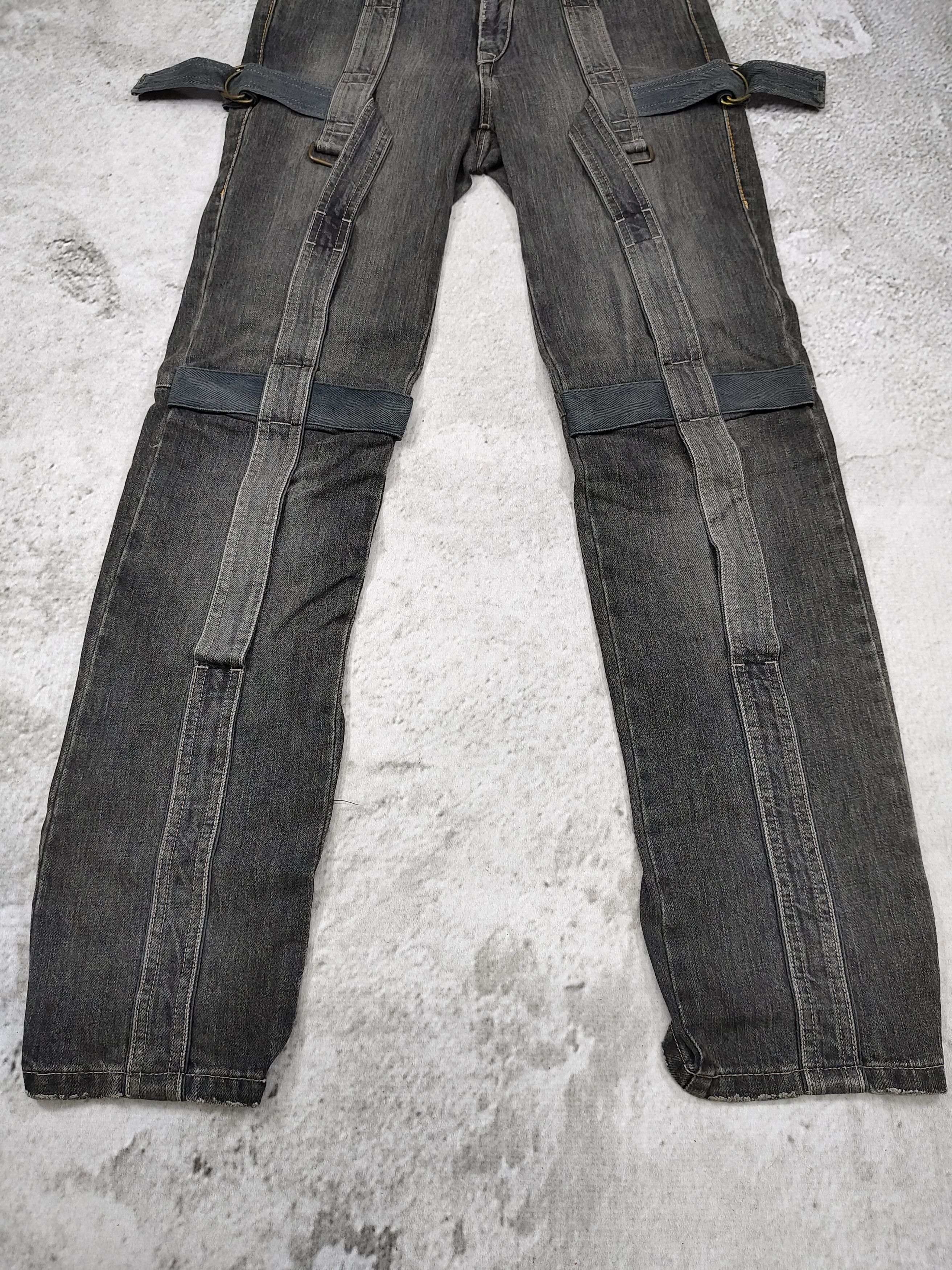 Marithe + Francois Girbaud 90s MFG- Cyber Grunge Strap Bondage Washed Jeans Size US 30 / EU 46 - 2 Thumbnail
