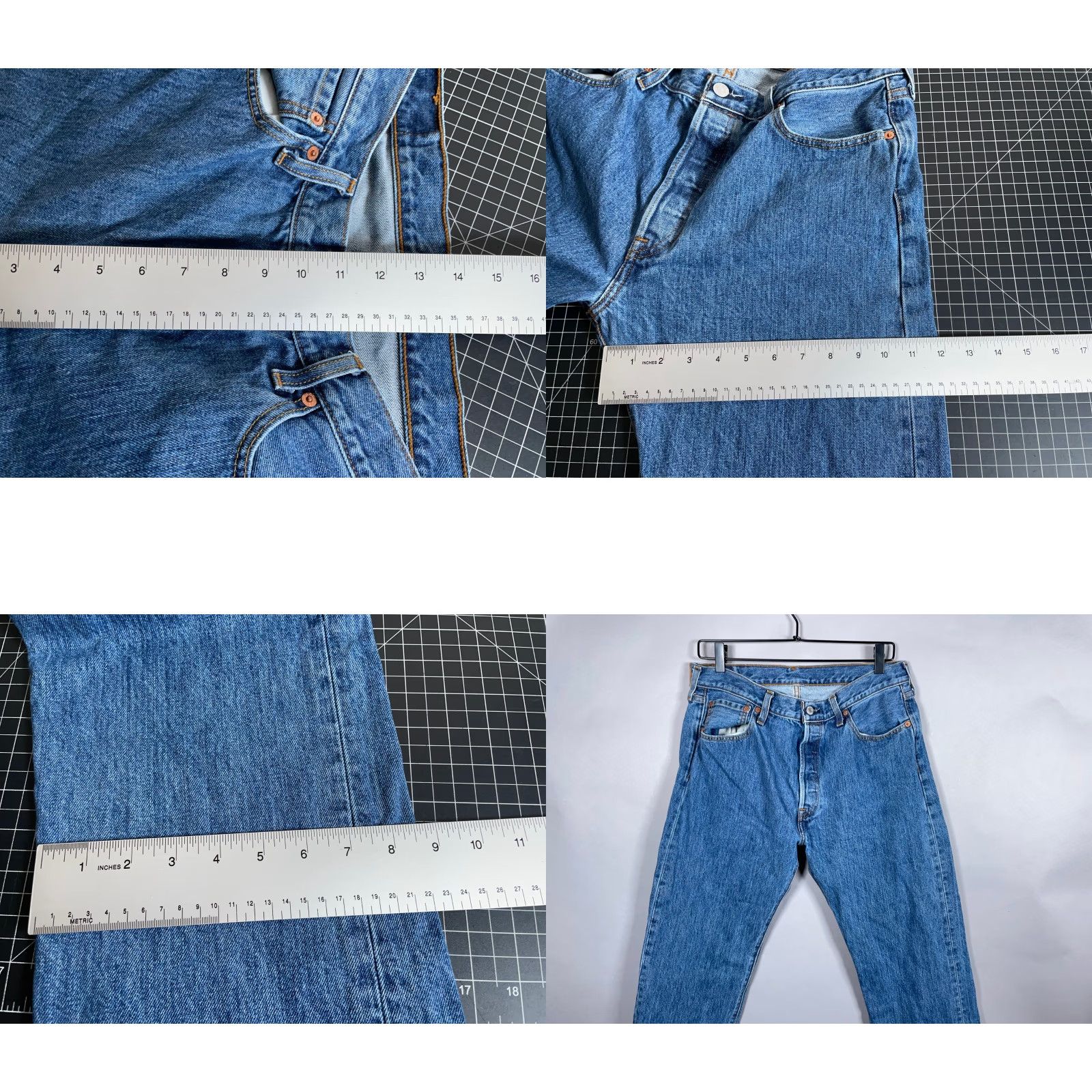 Levi's VINTAGE Levi's 501 Jeans Men's 34 x 32 Blue Denim Straight Leg Button Fly Casual Size US 34 / EU 50 - 8 Thumbnail