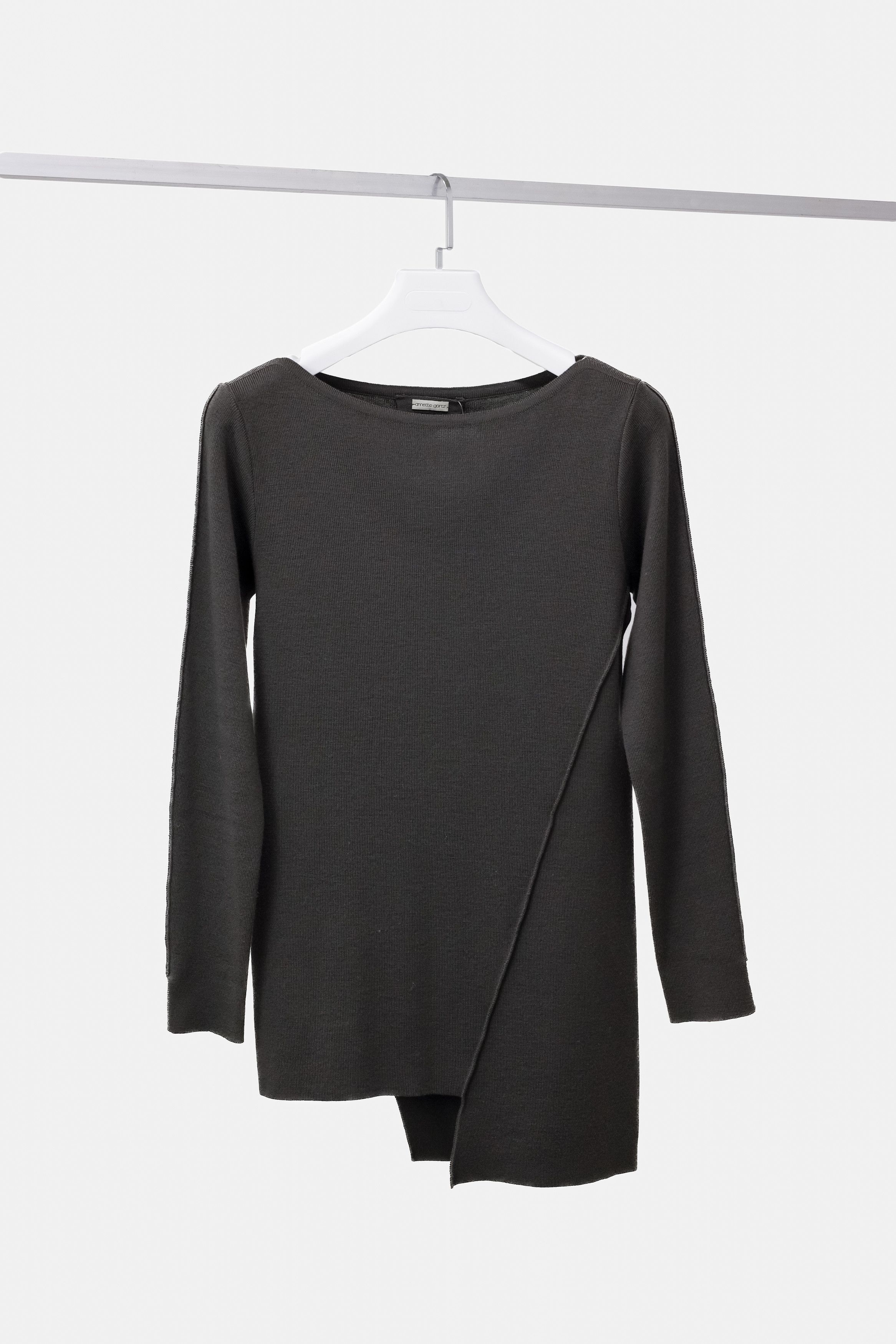 Annette Gortz Flory Grey Asymmetrical Wool Sweater