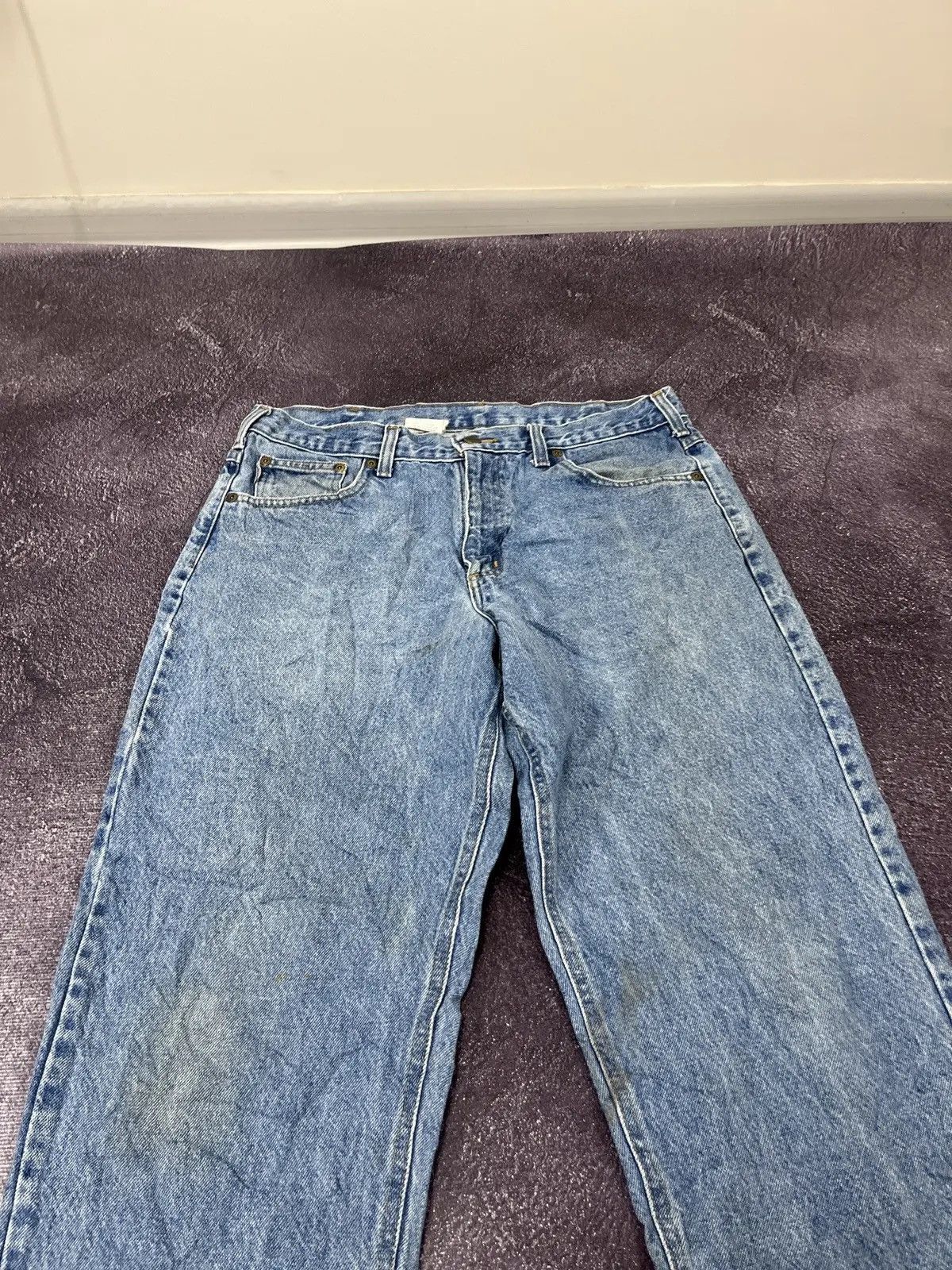 Carhartt × Vintage Vintage Carhartt Faded Light Blue Work Denim Hype Jeans Size US 35 - 8 Thumbnail