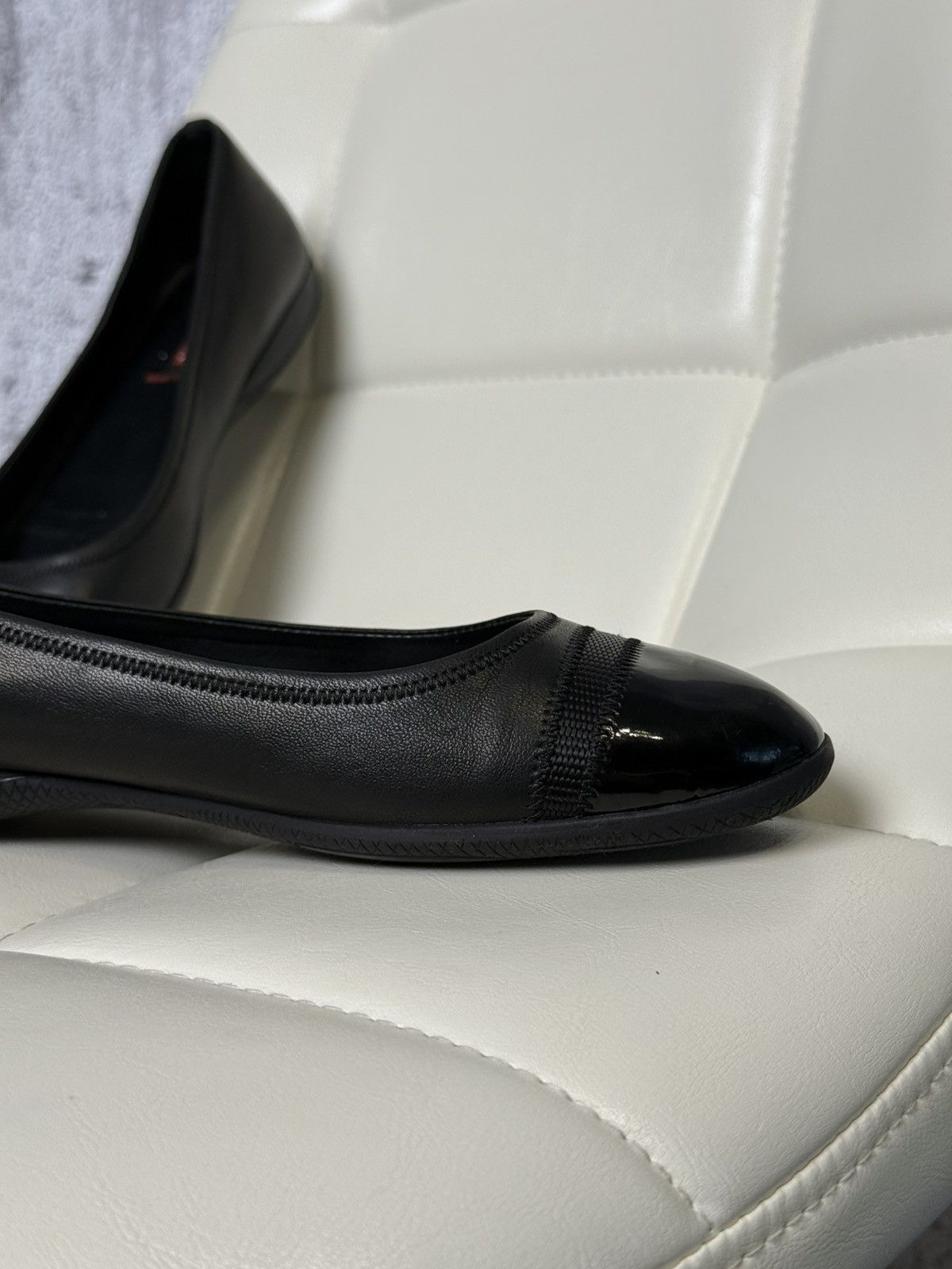 Prada Vintage 00s Prada Ballet Flats Leather Patent Toe Cap Shoes Size US 8 / IT 38 - 8 Thumbnail