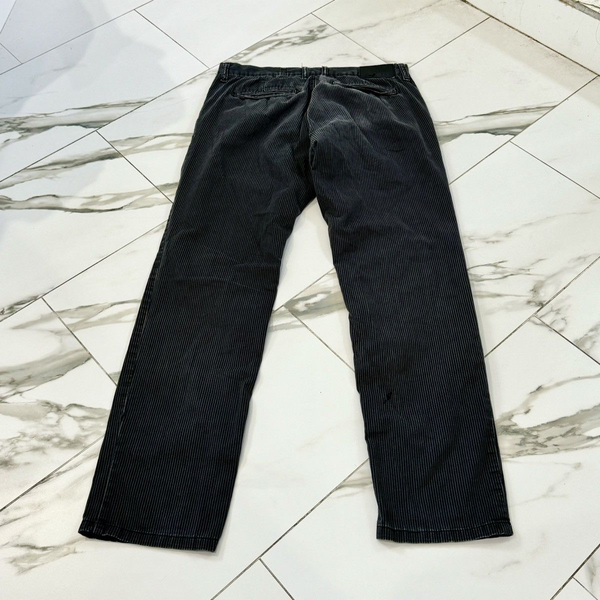 Rude × Vintage BLACK AND GREY STRIPED XXX RUDE PANTS! Size US 33 - 4 Thumbnail
