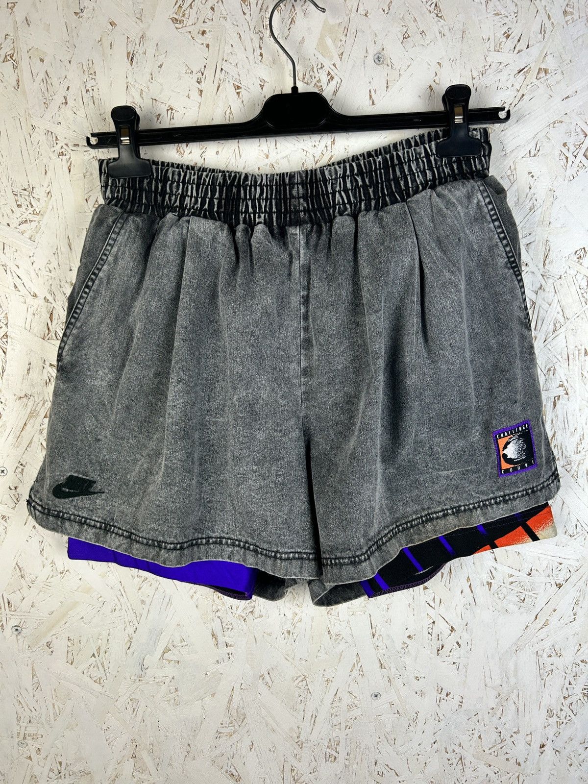 Vintage 90s Nike Challenge Court Andre Agassi 1992 Acid Wash Shorts Size US 36 / EU 52 - 1 Thumbnail