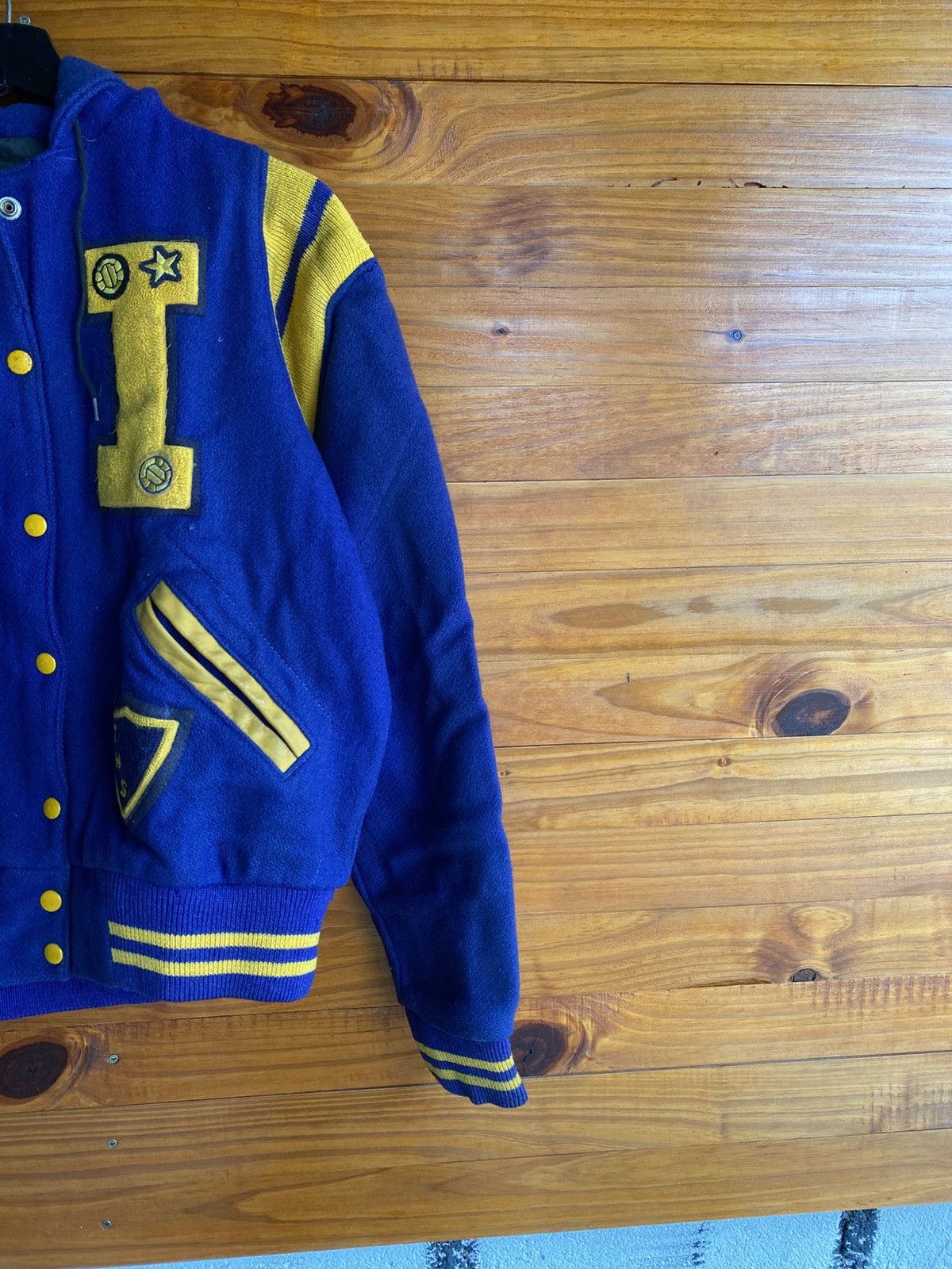 Vintage Vintage Nelson’s Varsity Jacket “Alicia” Blue Yellow Wool Size US S / EU 44-46 / 1 - 7 Thumbnail