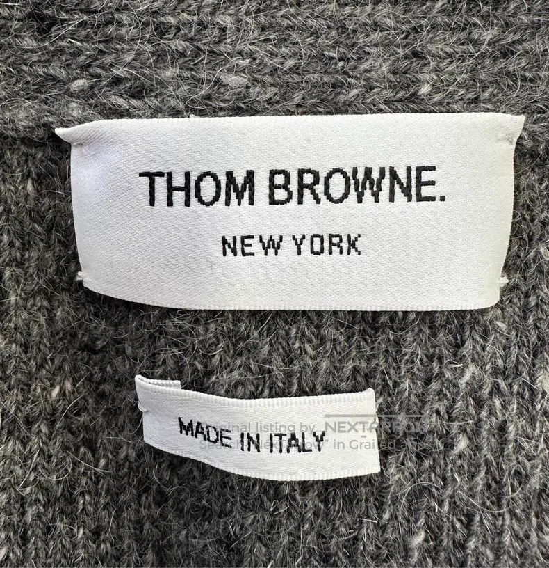 Thom Browne Thom Browne Gray collar four-striped wool mohair knit card Size US XS / EU 42 / 0 - 4 Thumbnail