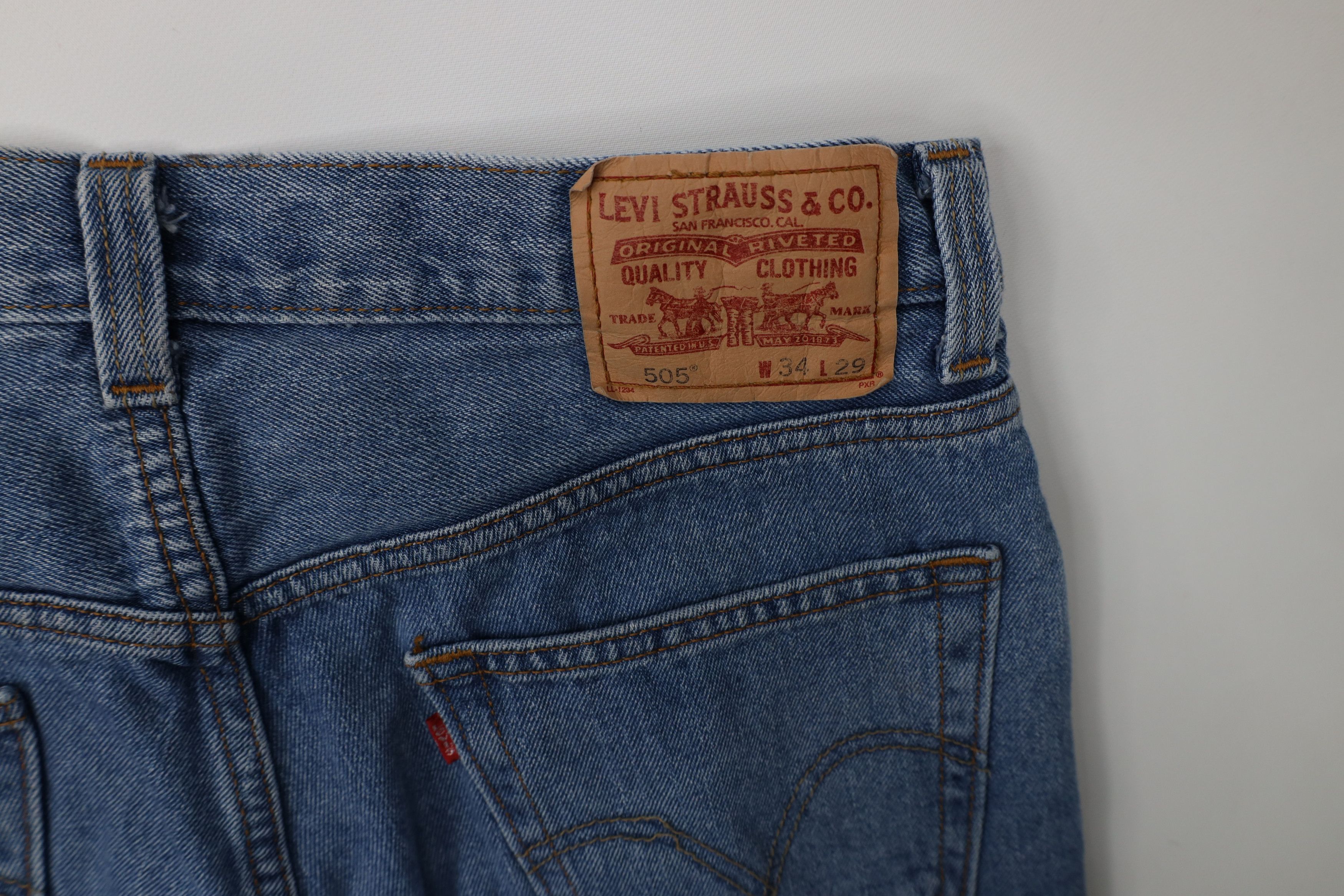 Levi's Vintage Y2K Levis 505 Regular Straight Leg Denim Jeans Blue Size US 34 / EU 50 - 13 Thumbnail