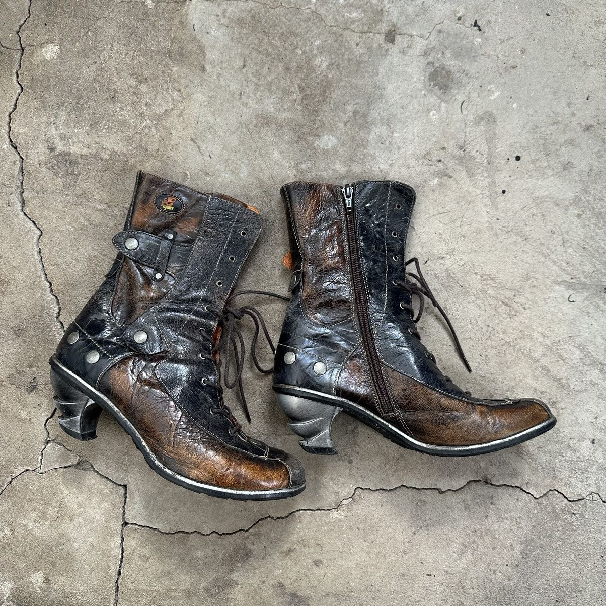 New Rock Eject high Boots heels Vintage Opium Made in Spain Size US 7 / IT 37 - 8 Thumbnail