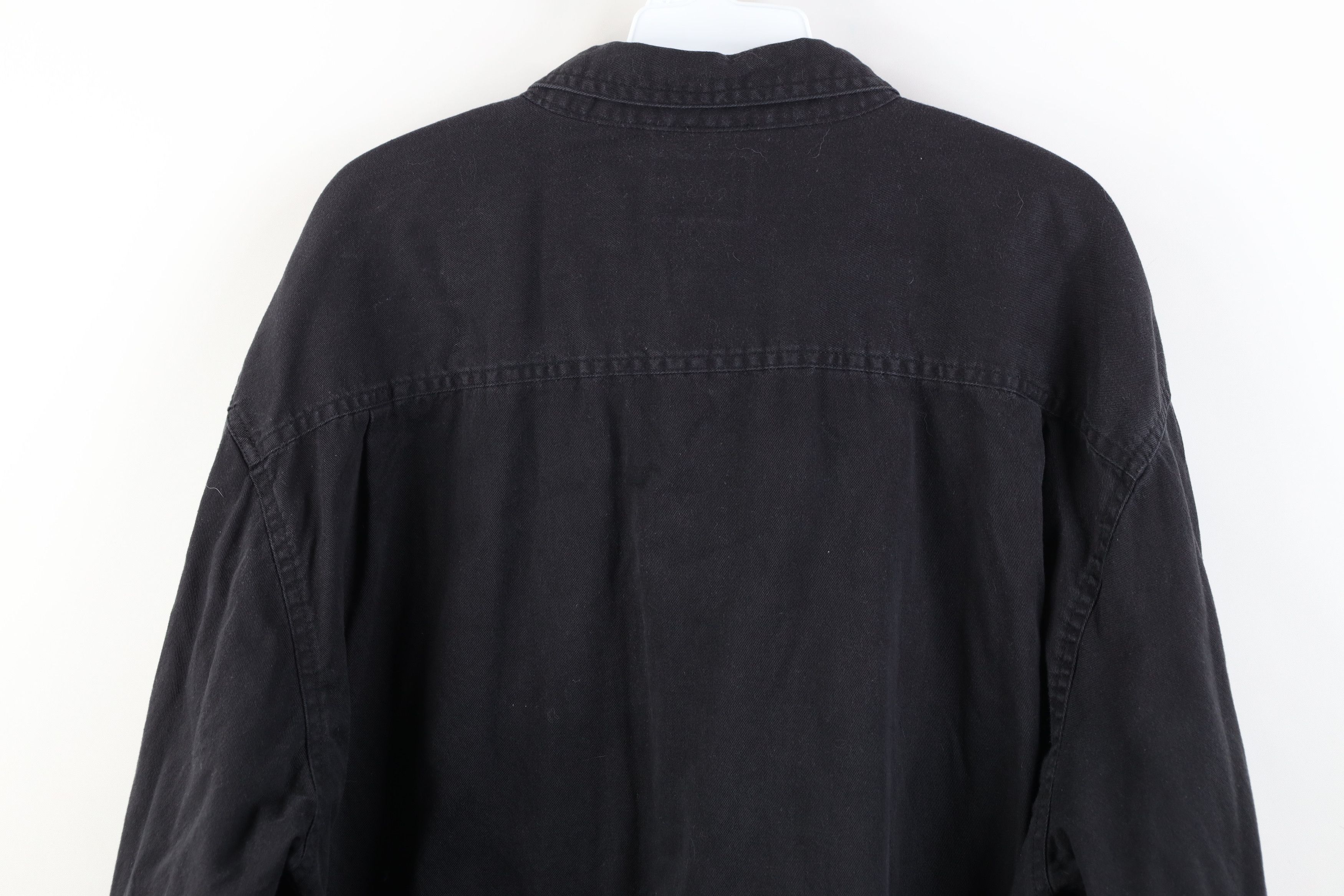 Vintage Vintage 90s Streetwear Cotton Twill Button Down Shirt Black Size US XXL / EU 58 / 5 - 14 Thumbnail