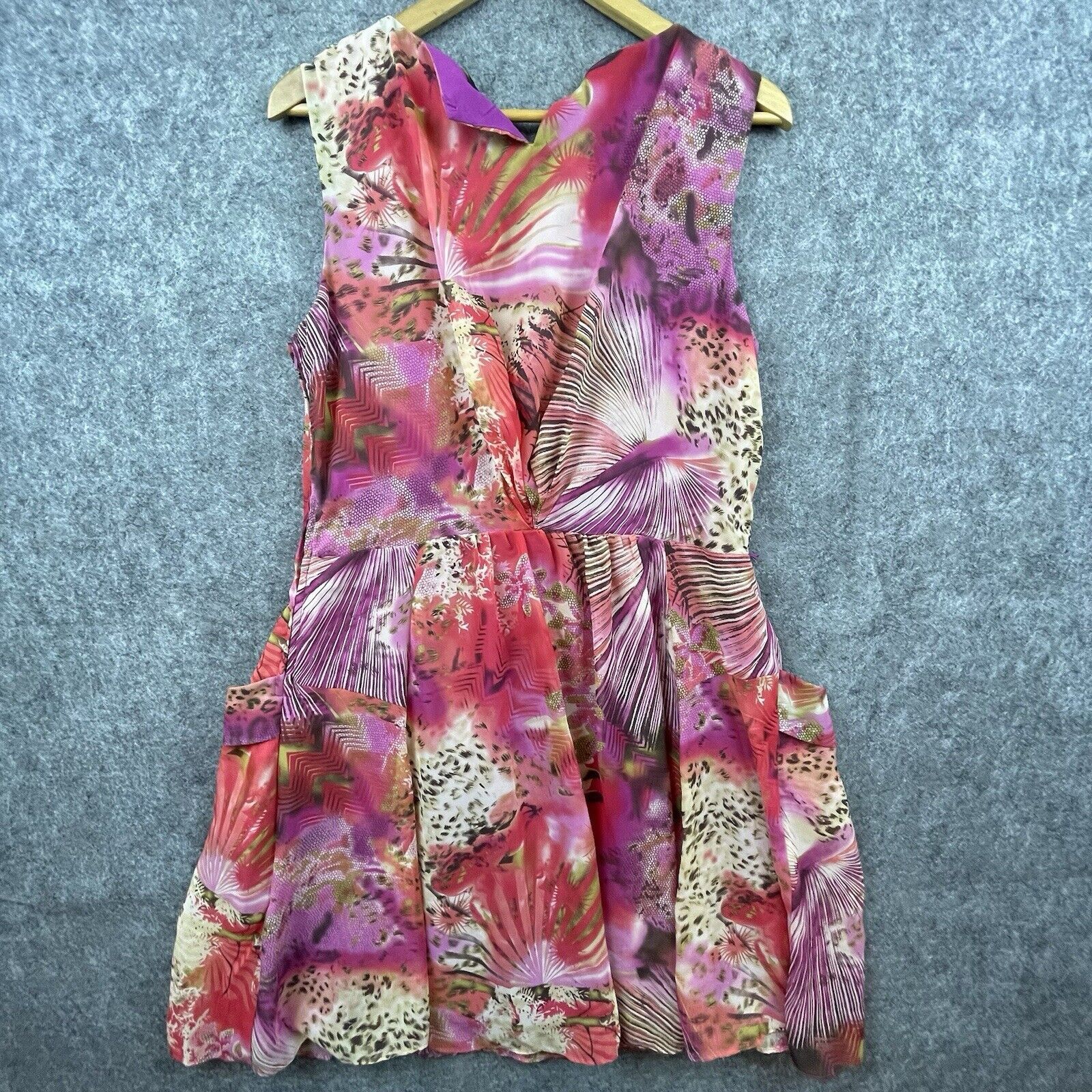 Miss Sixty M60 Miss Sixty Dress 14 Pink Purple Leopard Funky Boho Size XL / US 12-14 / IT 48-50 - 2 Thumbnail