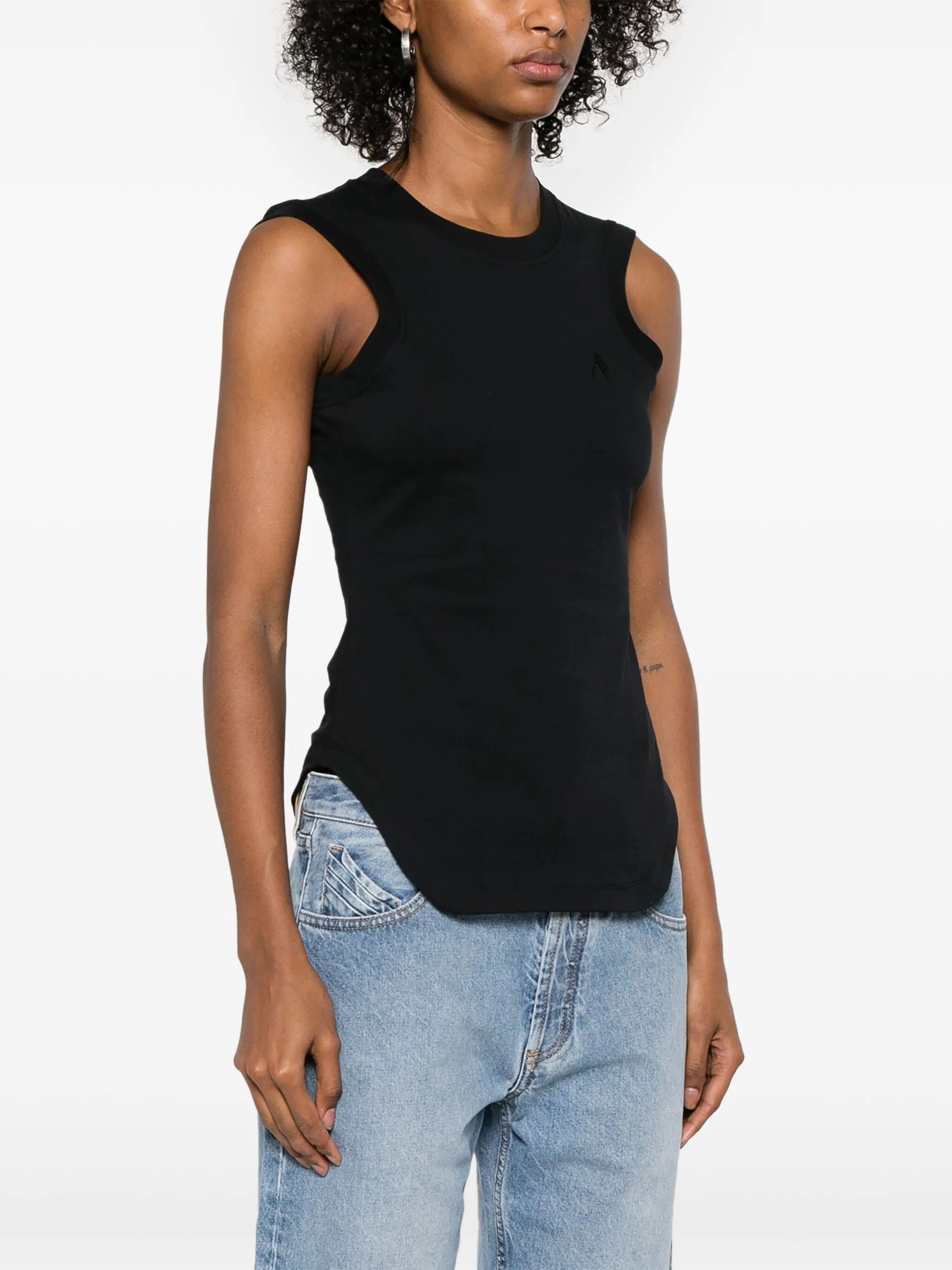 The Attico o1s22i1n0325 Reese Tank Top in Black Size XS / US 0-2 / IT 36-38 - 3 Thumbnail